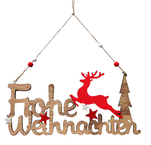 Schriftzug Frohe Weihnachten aus Holz 30 cm