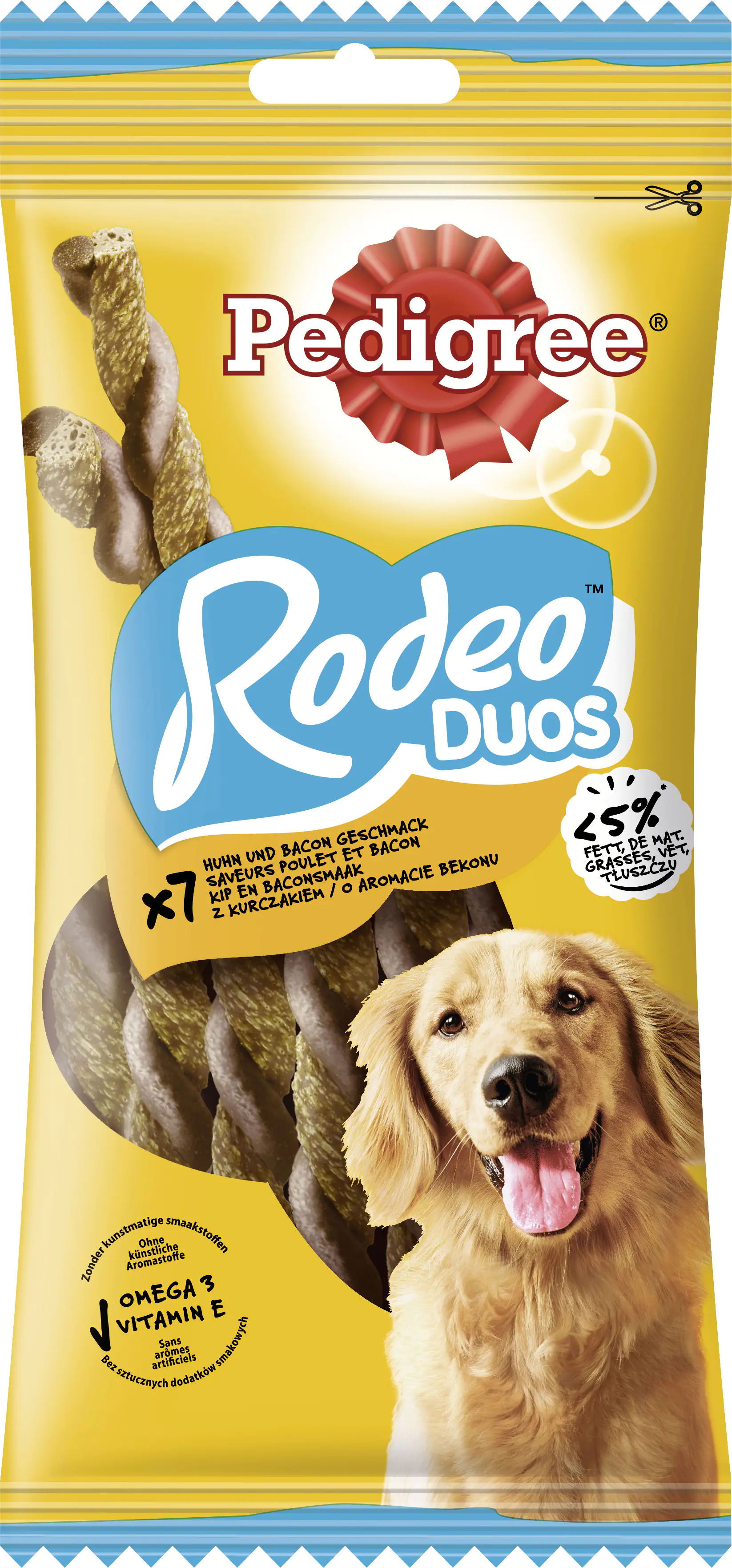 Pedigree Hundesnack Rodeo Duos mit Huhn- & Frühstücksspeck 7 Stück