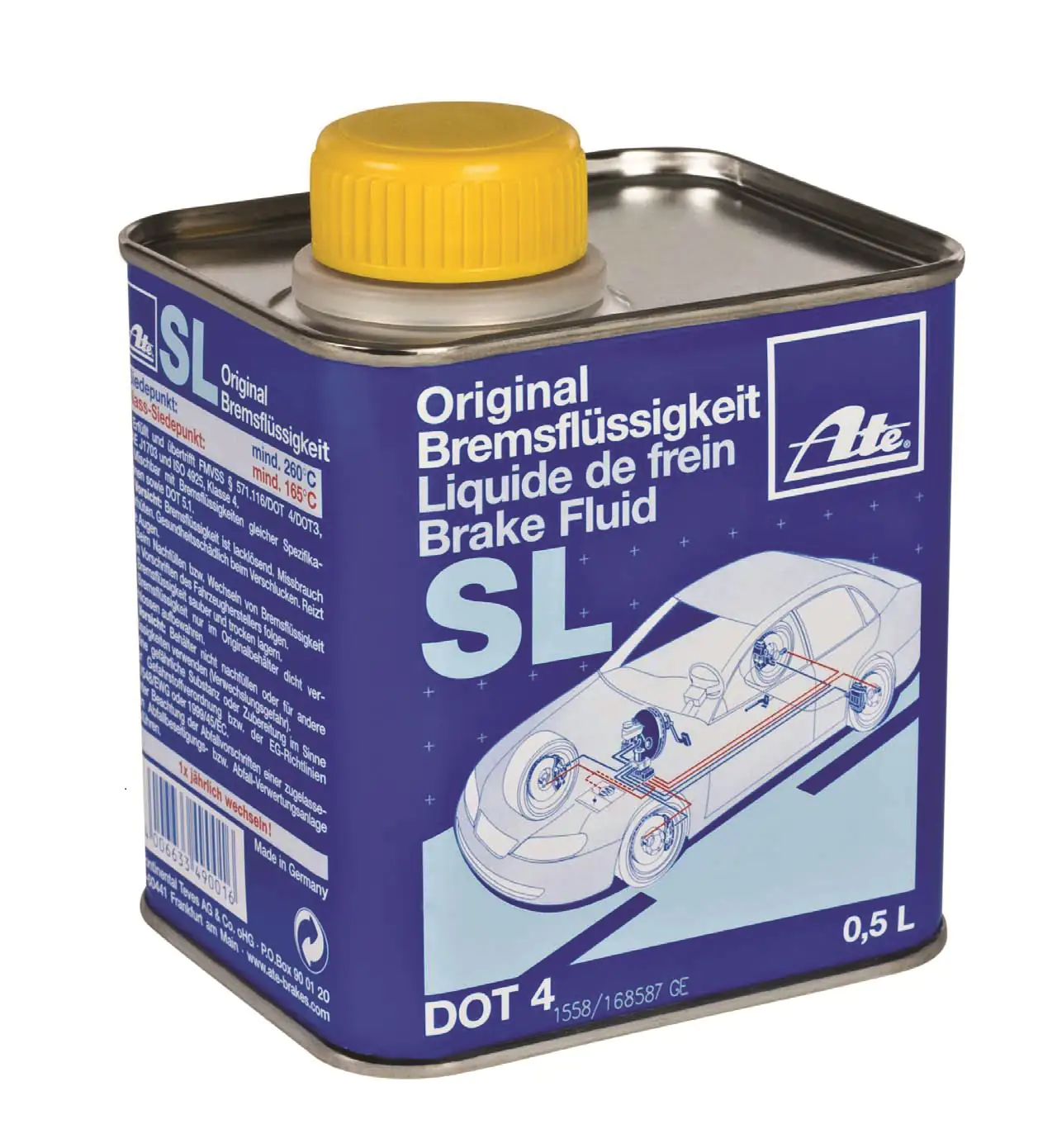 4006633490016 Ate Bremsflüssigkeit SL Dot4 500ml