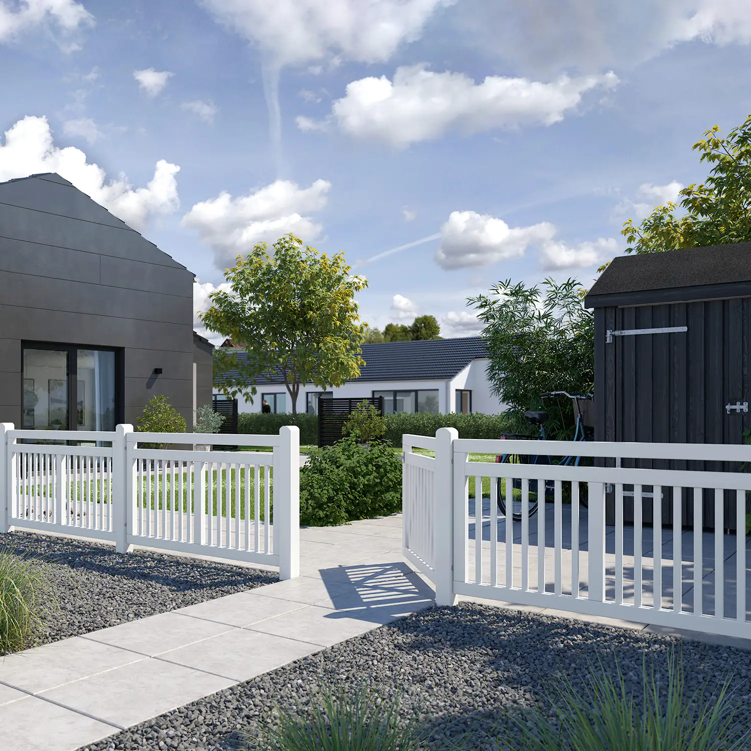 Plus Zaun Linea 150 x 80 cm RAL 9010  Weiß