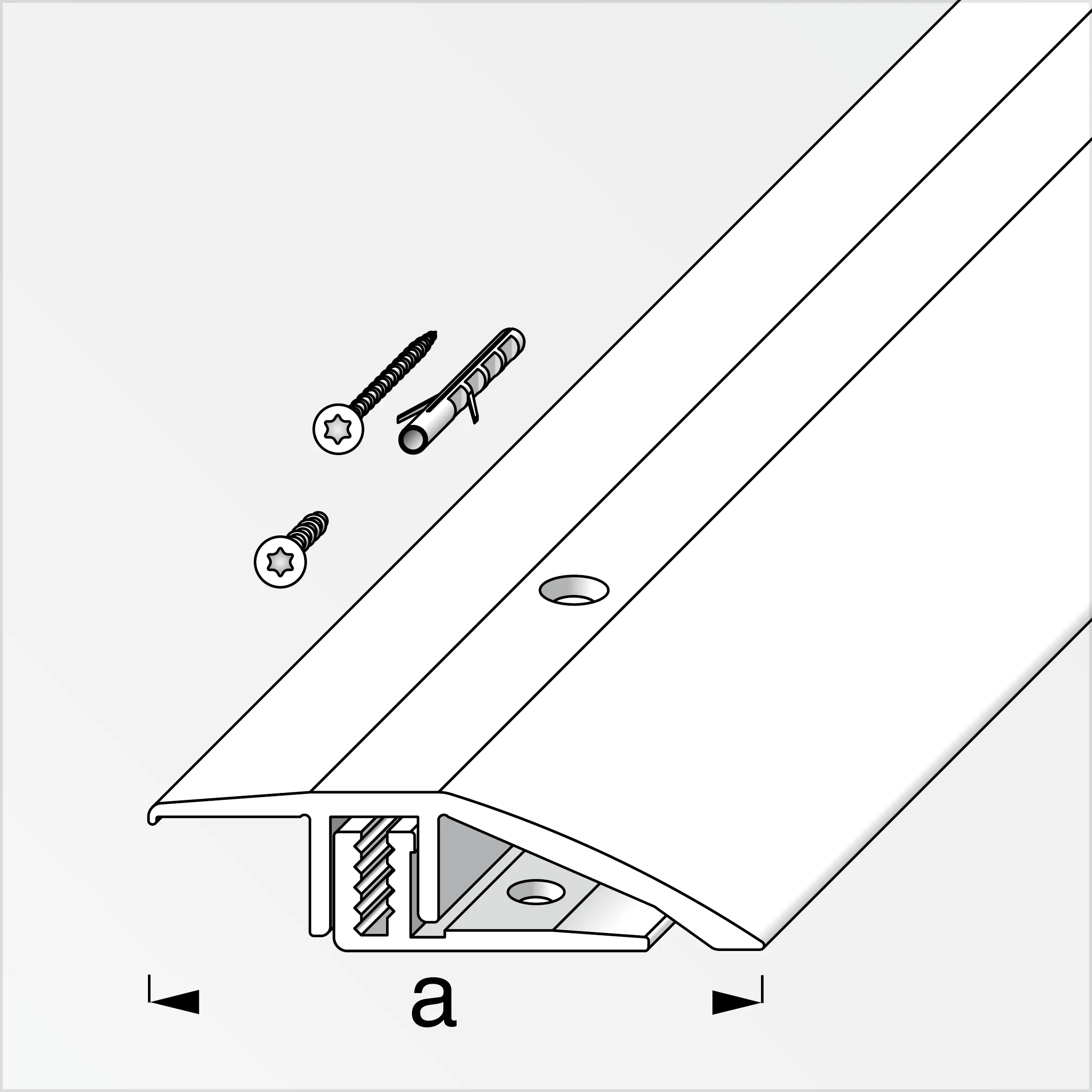 alfer Niveauausgleichs- Träger-Profil 1 m, 45 x 7 - 15 mm grau