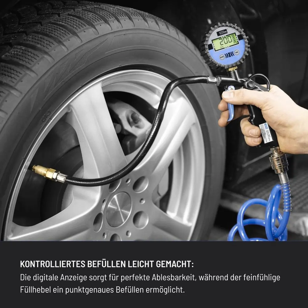 Güde Reifenfüller Digital 11 E Schlauch 365 mm, Automatikabschaltung