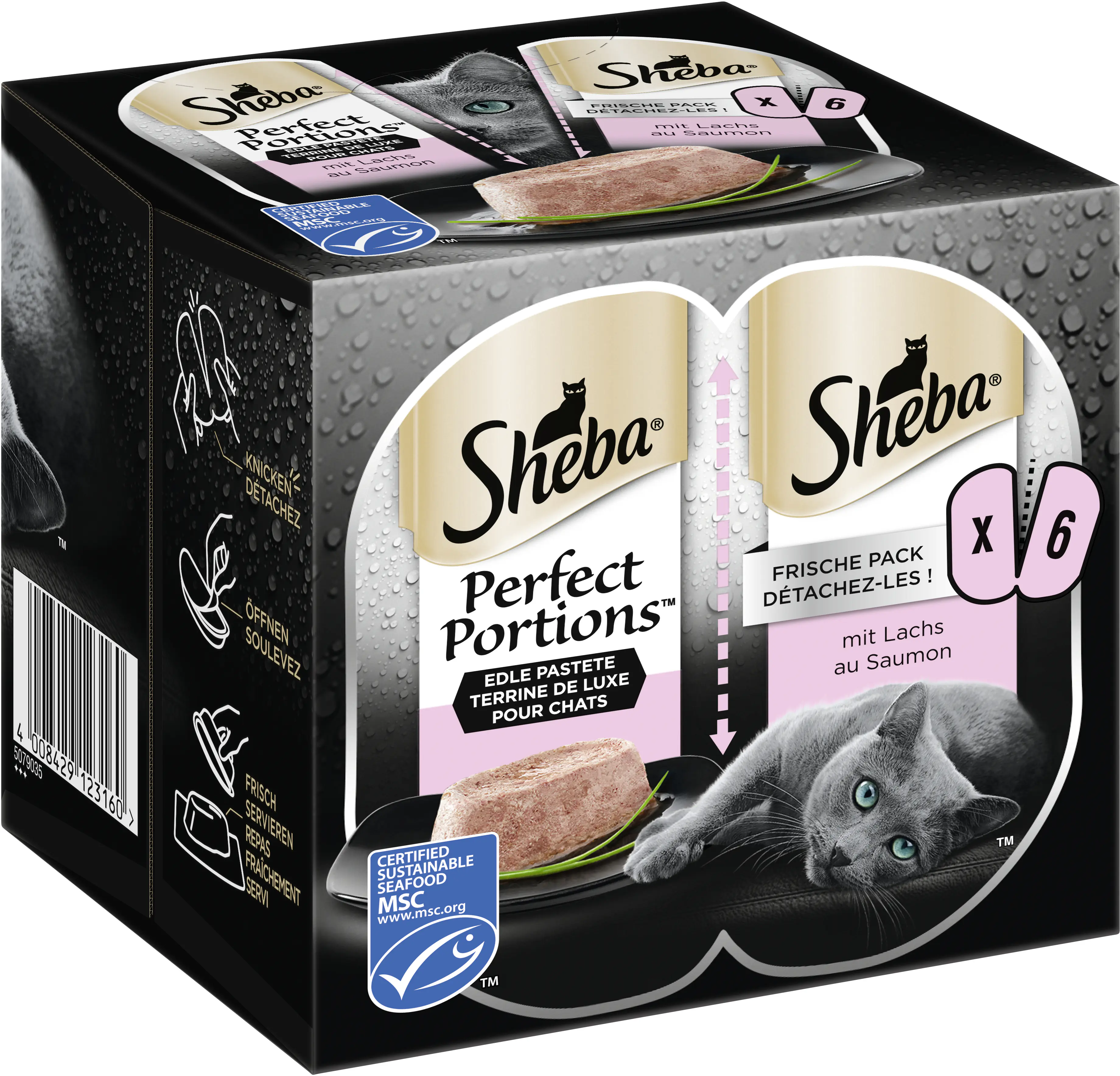 Sheba Perfect Portions Katzennassfutter Adult 6 x 37,5 g Lachs