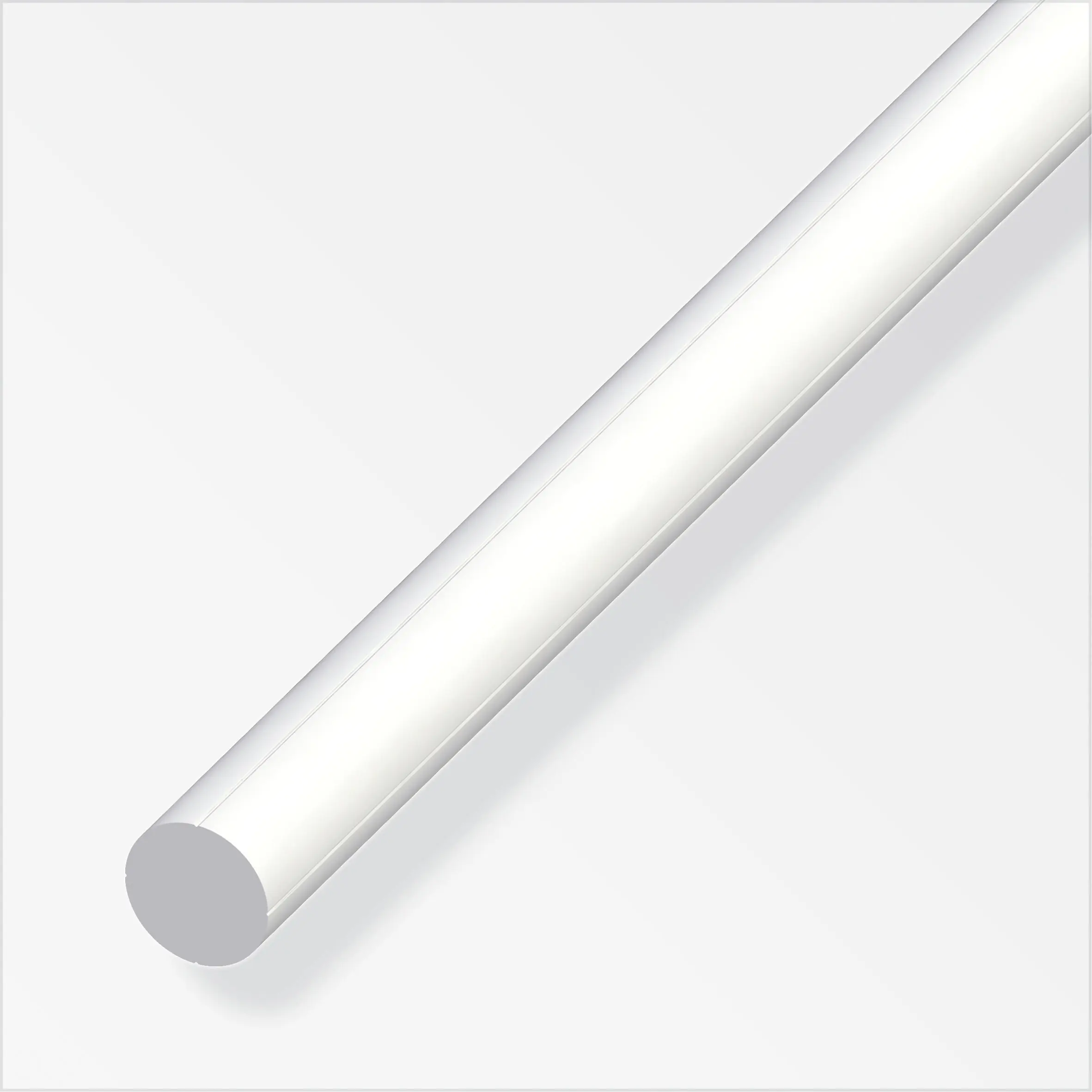 alfer Rundstange PVC glatt weiß