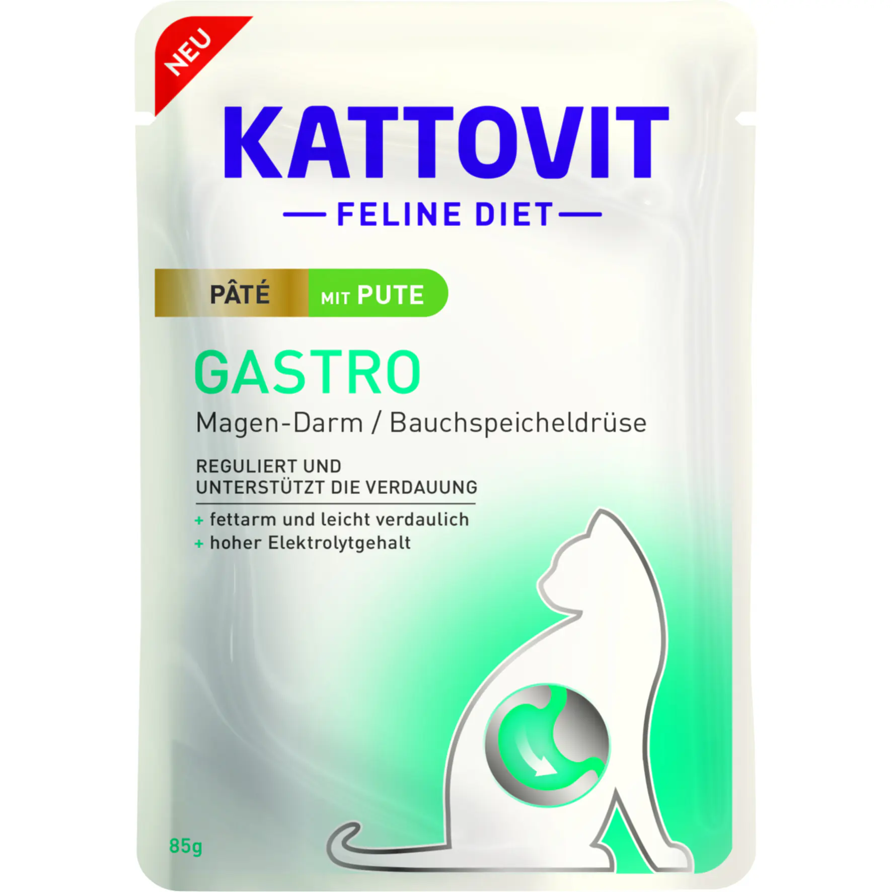 Kattovit Gastro Paté Katzennassfutter Adult 85 g Pute