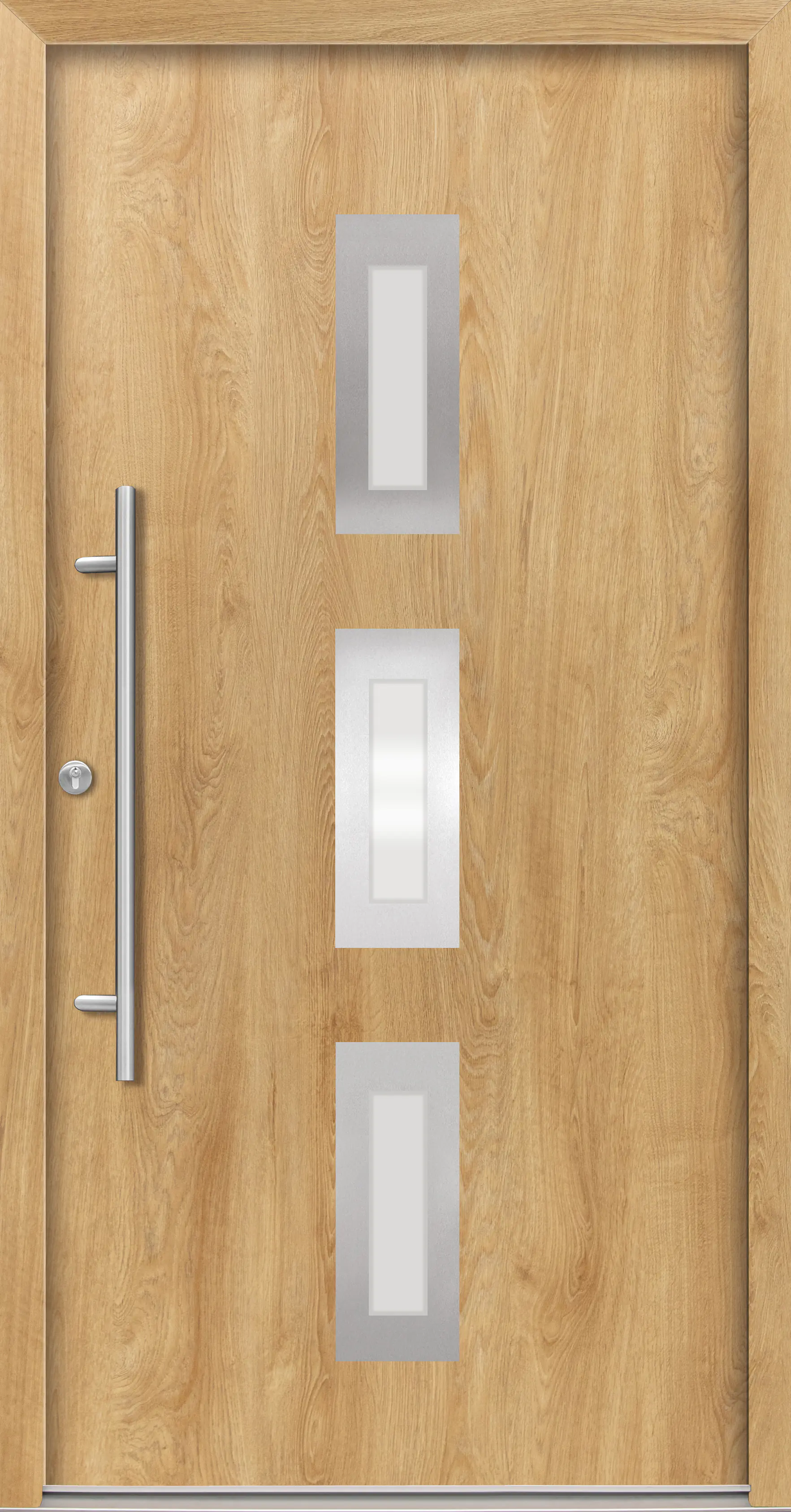 Splendoor Haustür Passivedoor Premium B02 Eiche Natur DIN Links 110 x 210 cm