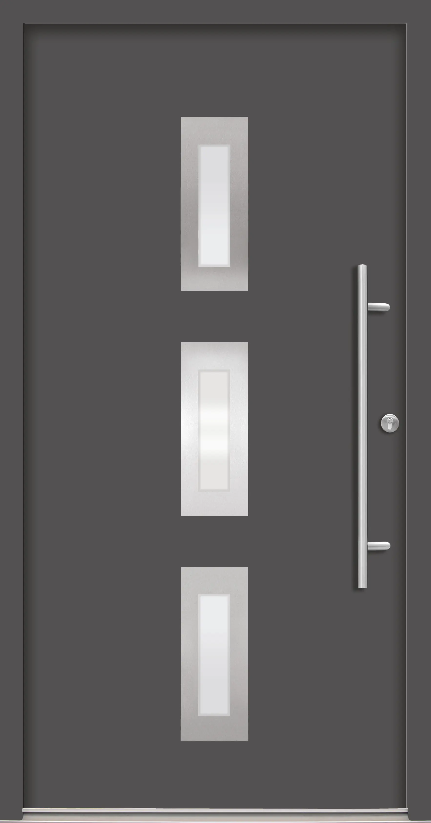 Splendoor Haustür Passivedoor Premium B02 Anthrazit DIN Rechts 100 x 210 cm