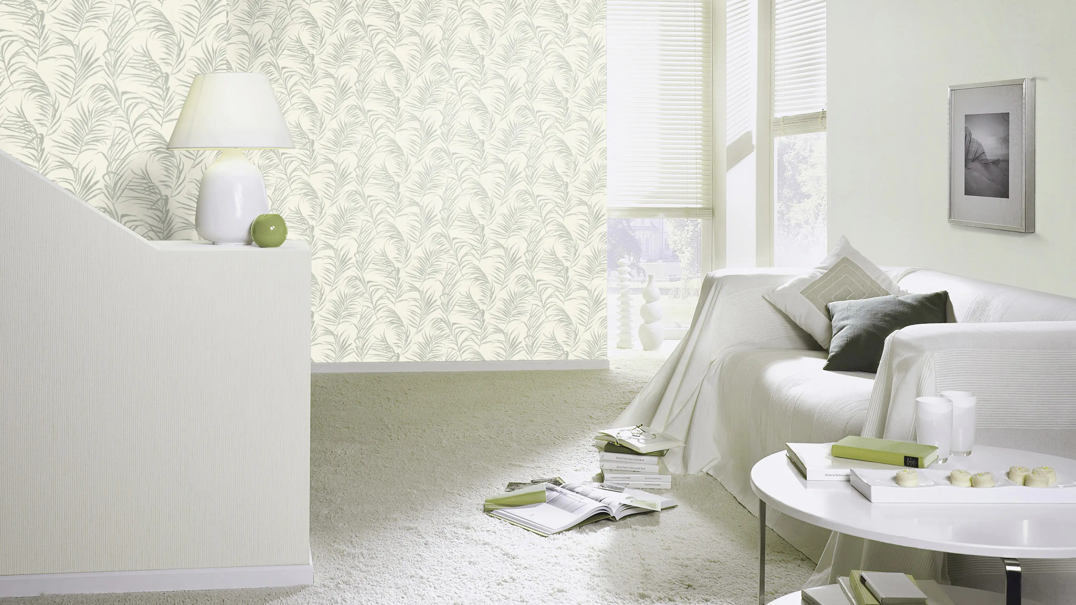 Rasch Vliestapete 560855 Barbara Home III, Blätter beige grün, 10,05 x 0,53 m