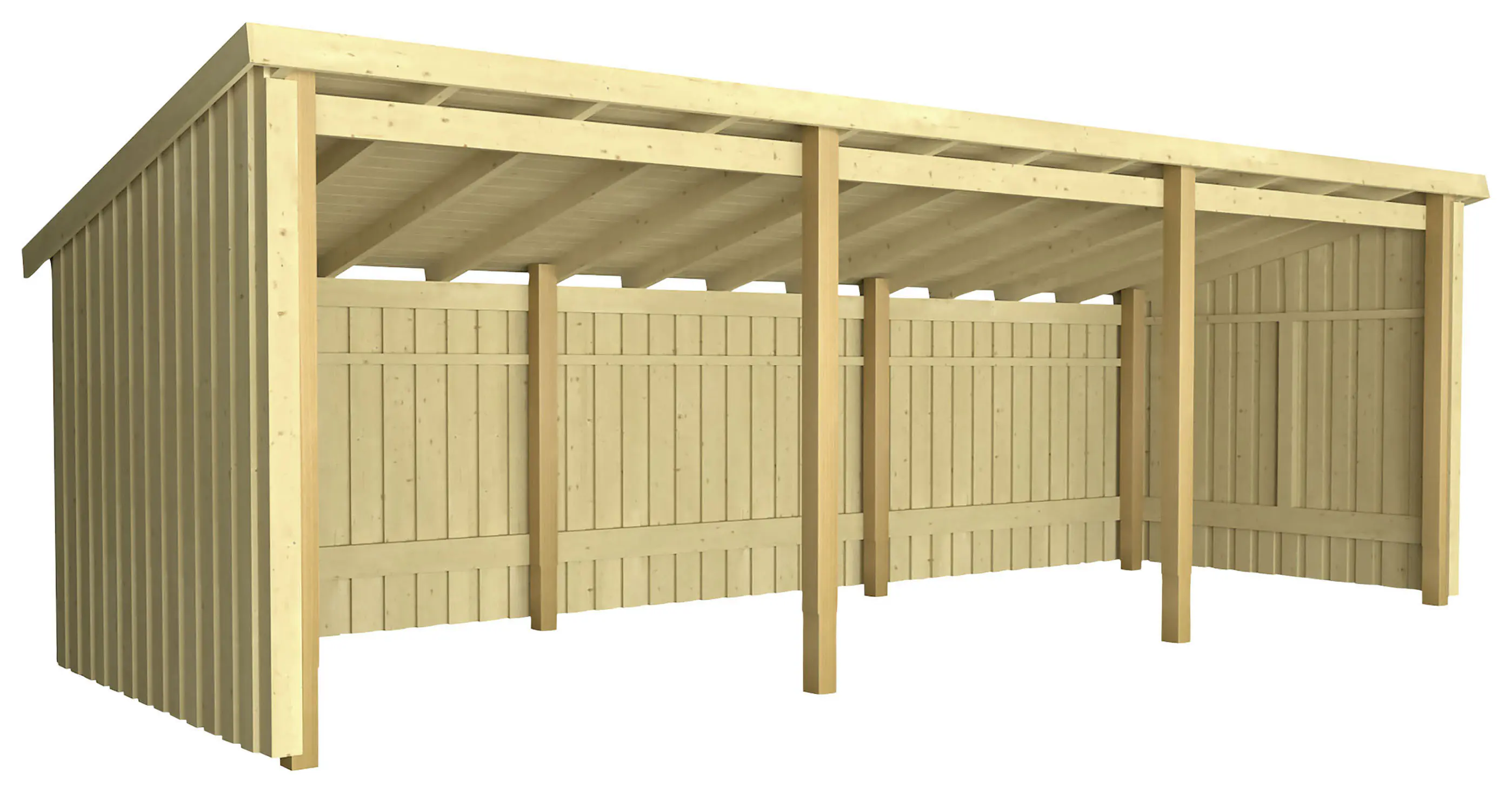 Plus Gartenhaus Nordic Multi 619 x 208 cm natur offen