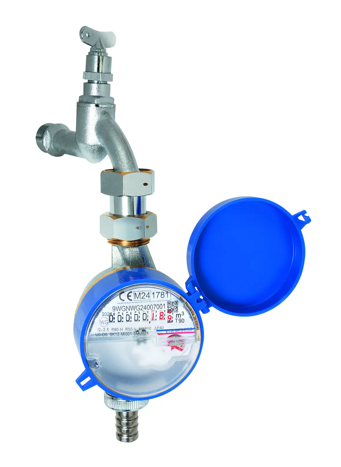 Wasserzähler mit Zapfhahn Eco 2,5 m³ 80 mm für Kaltwasser