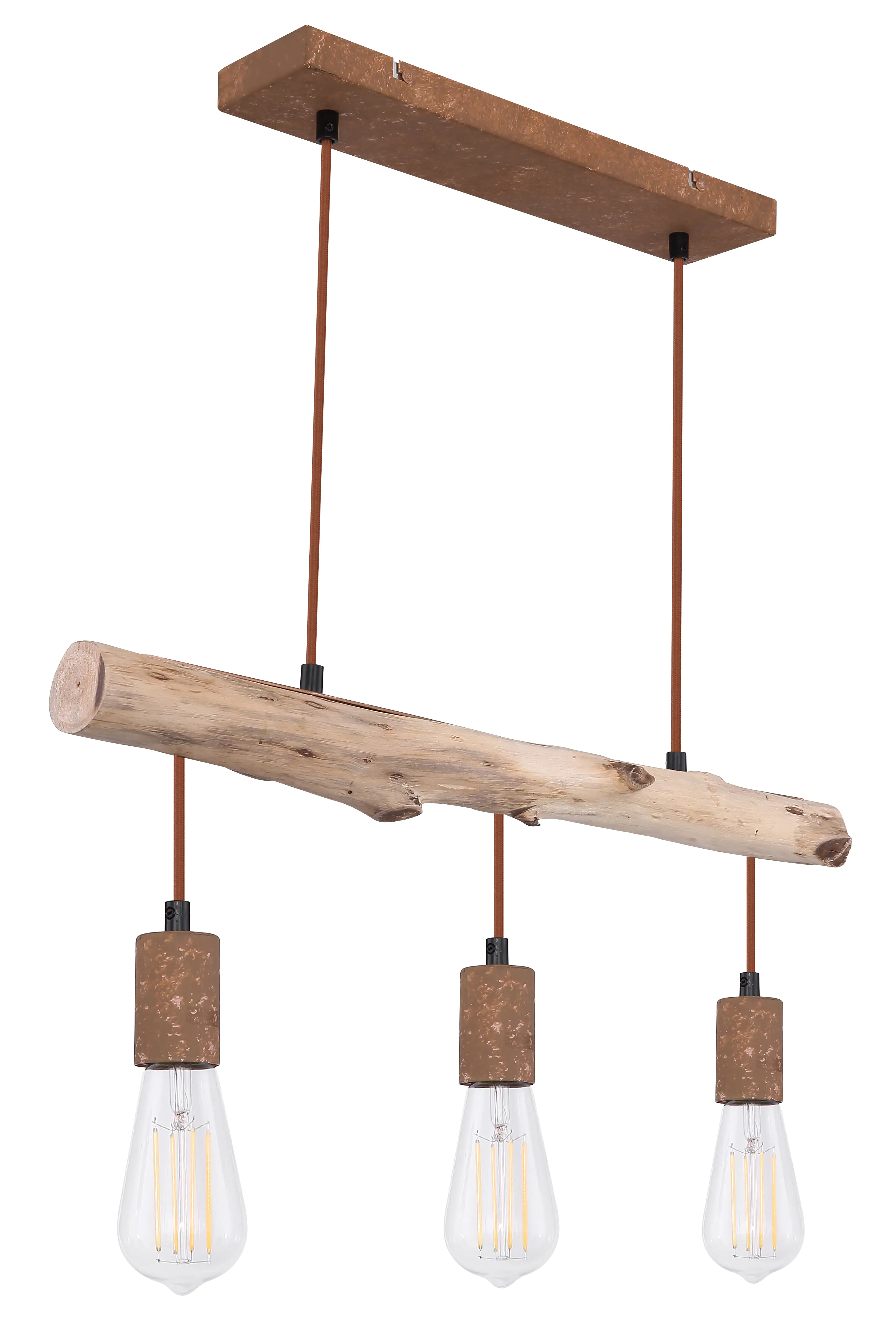 9007371392636_3 Globo 3er Hängeleuchte Jakob rost-holz 60 x 8,5 cm E27, max. 40 W