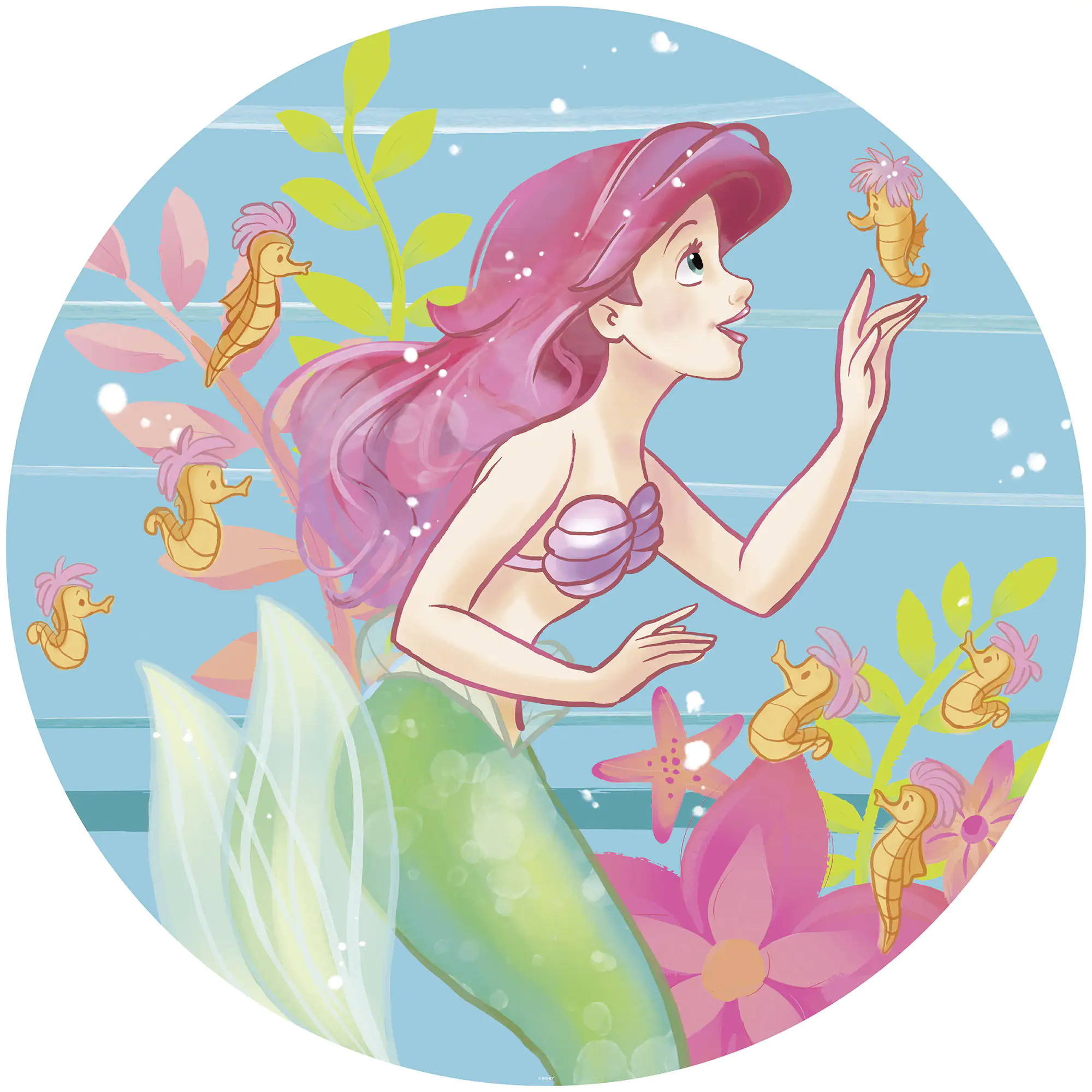 Komar Vlies Fototapete Dot Ariel Seahorses Ø 128 cm, selbstklebend Komar Vlies Fototapete Dot Ariel Seahorses Ø 128 cm, selbstklebend