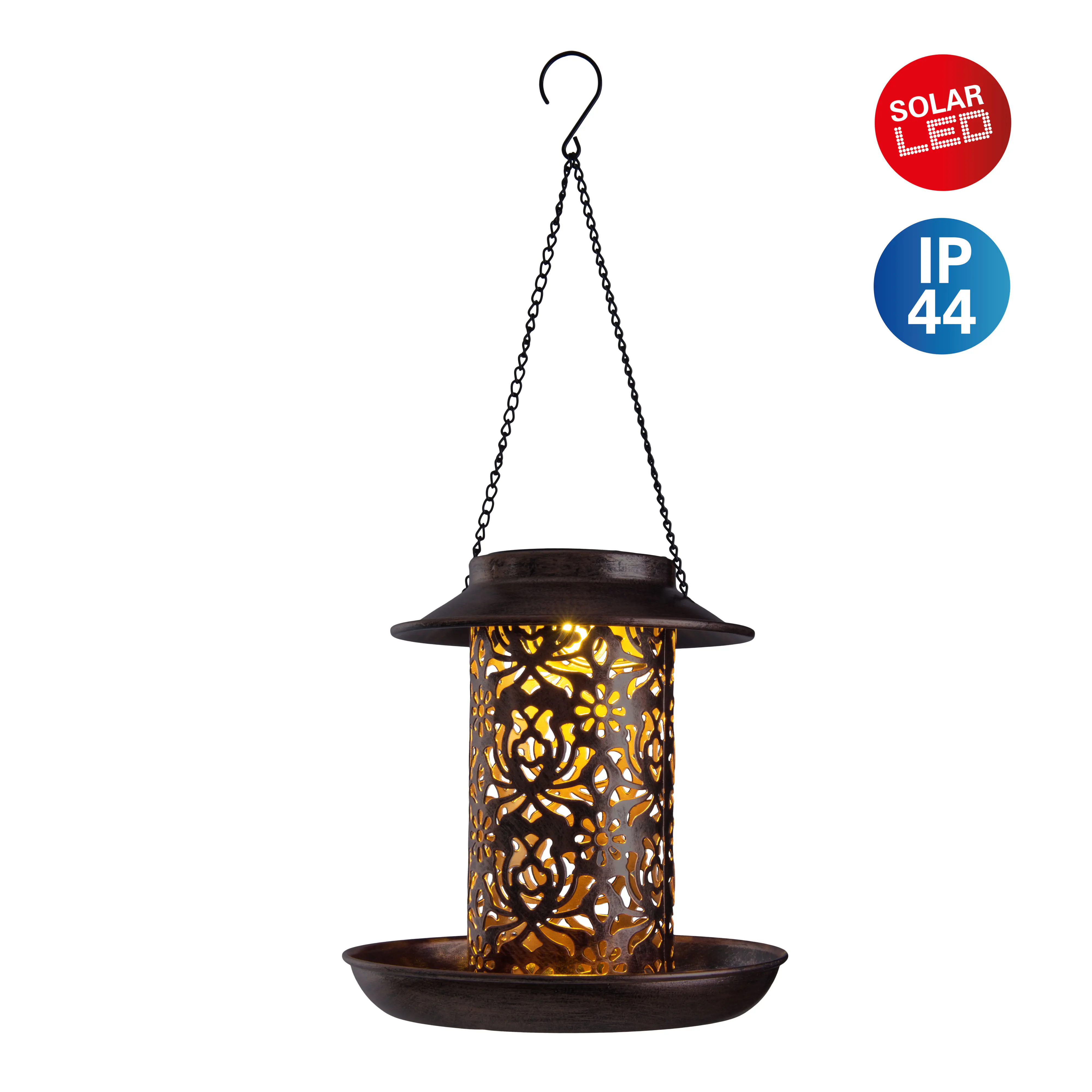 Näve Solar-Gartenleuchte LED mit Aufhängung Helga 41 cm alt-messing