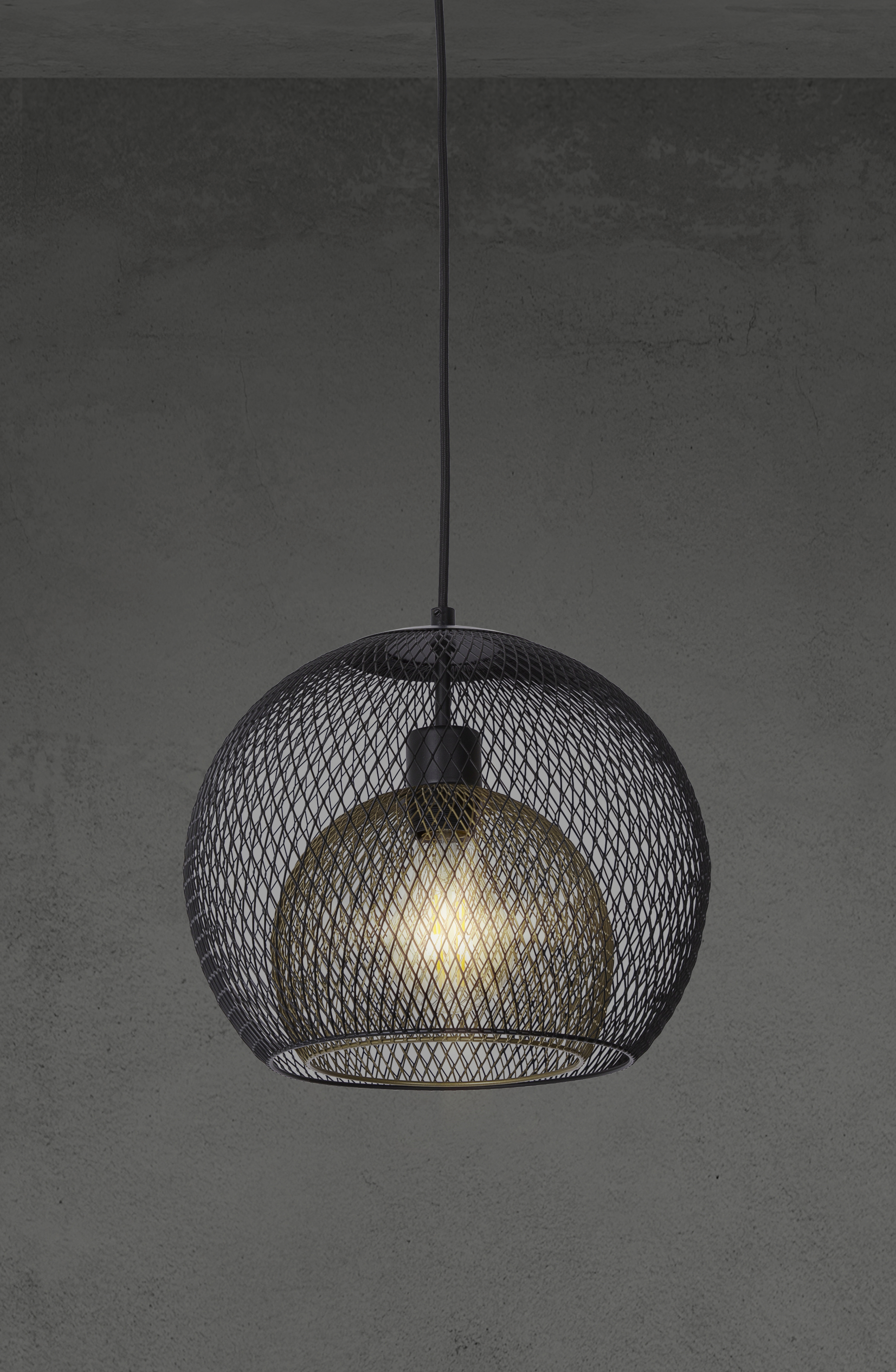 Globo Hängeleuchte Selina Ø 30 x 150 cm schwarz