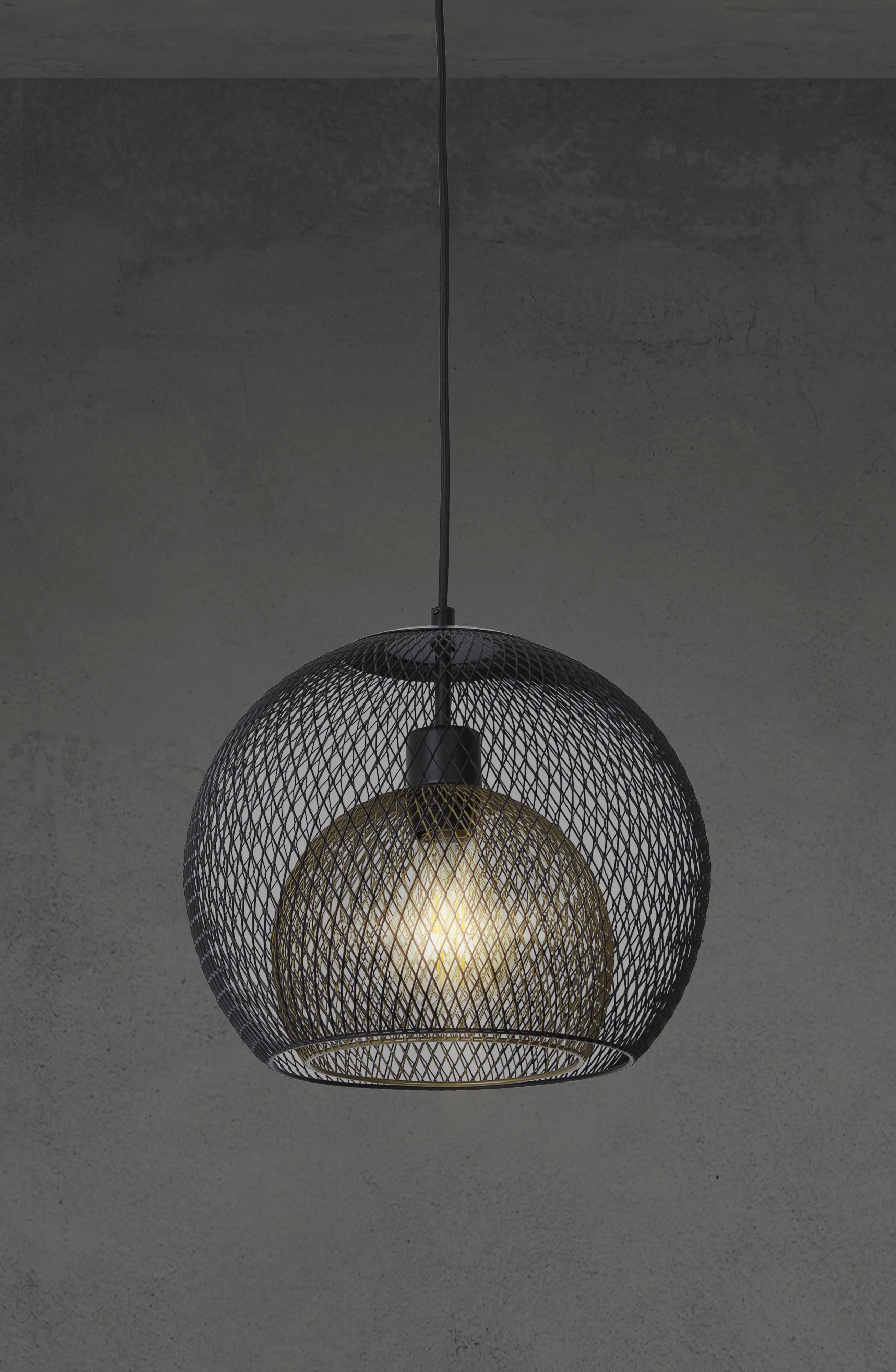 Globo Hängeleuchte Selina Ø 30 x 150 cm schwarz