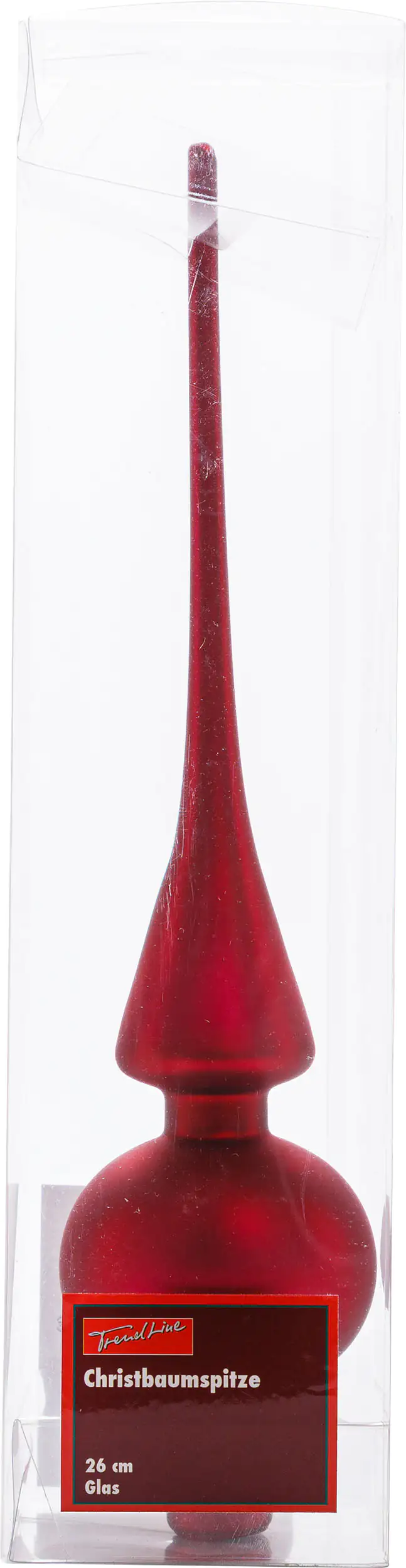 2076601538363_01 TrendLine Christbaumspitze aus Glas 26 cm ochsenblut mattiert