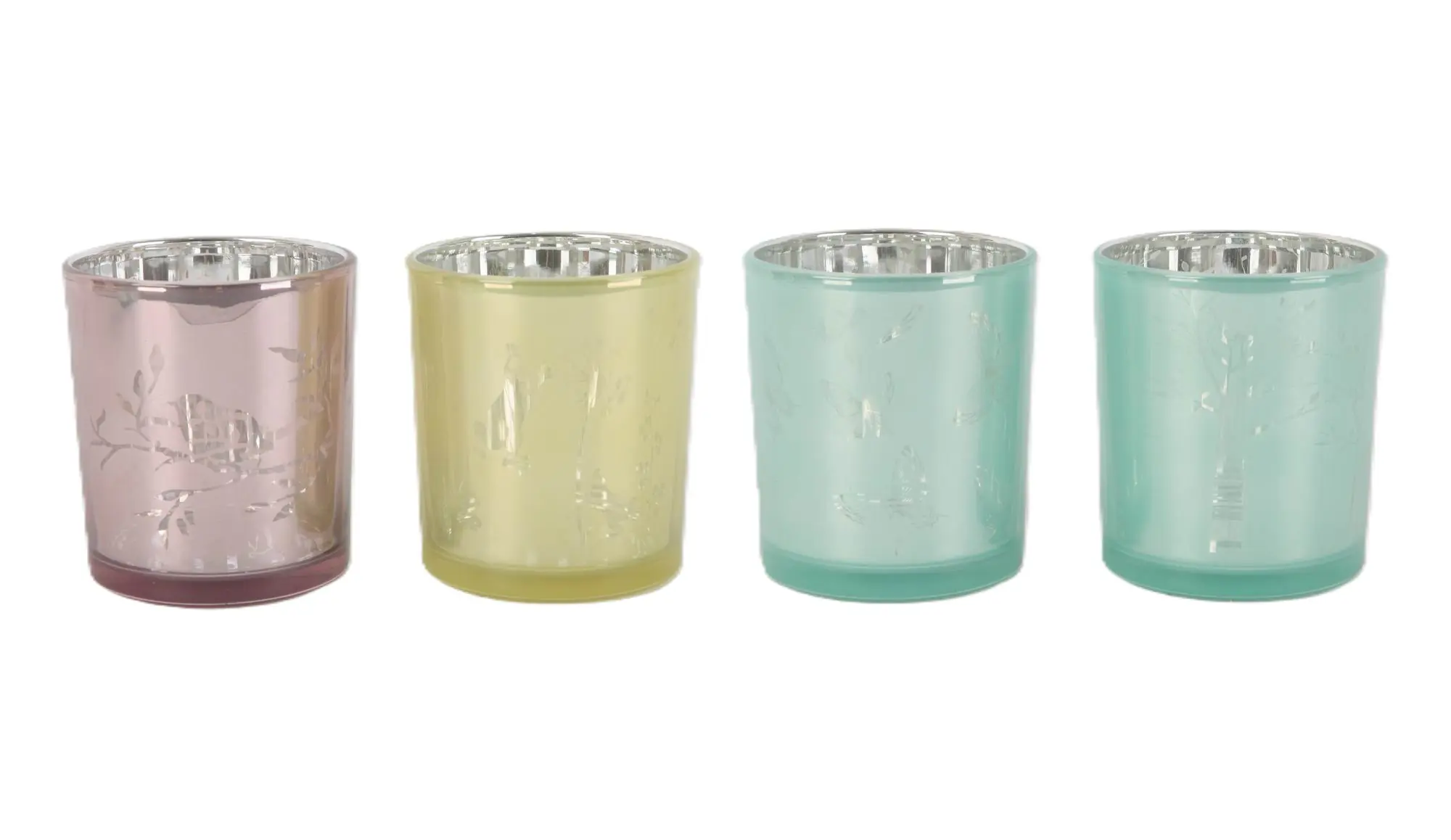 TrendLine Windlicht Frühling Glas Ø 7 x 8 cm 4-fach sortiert