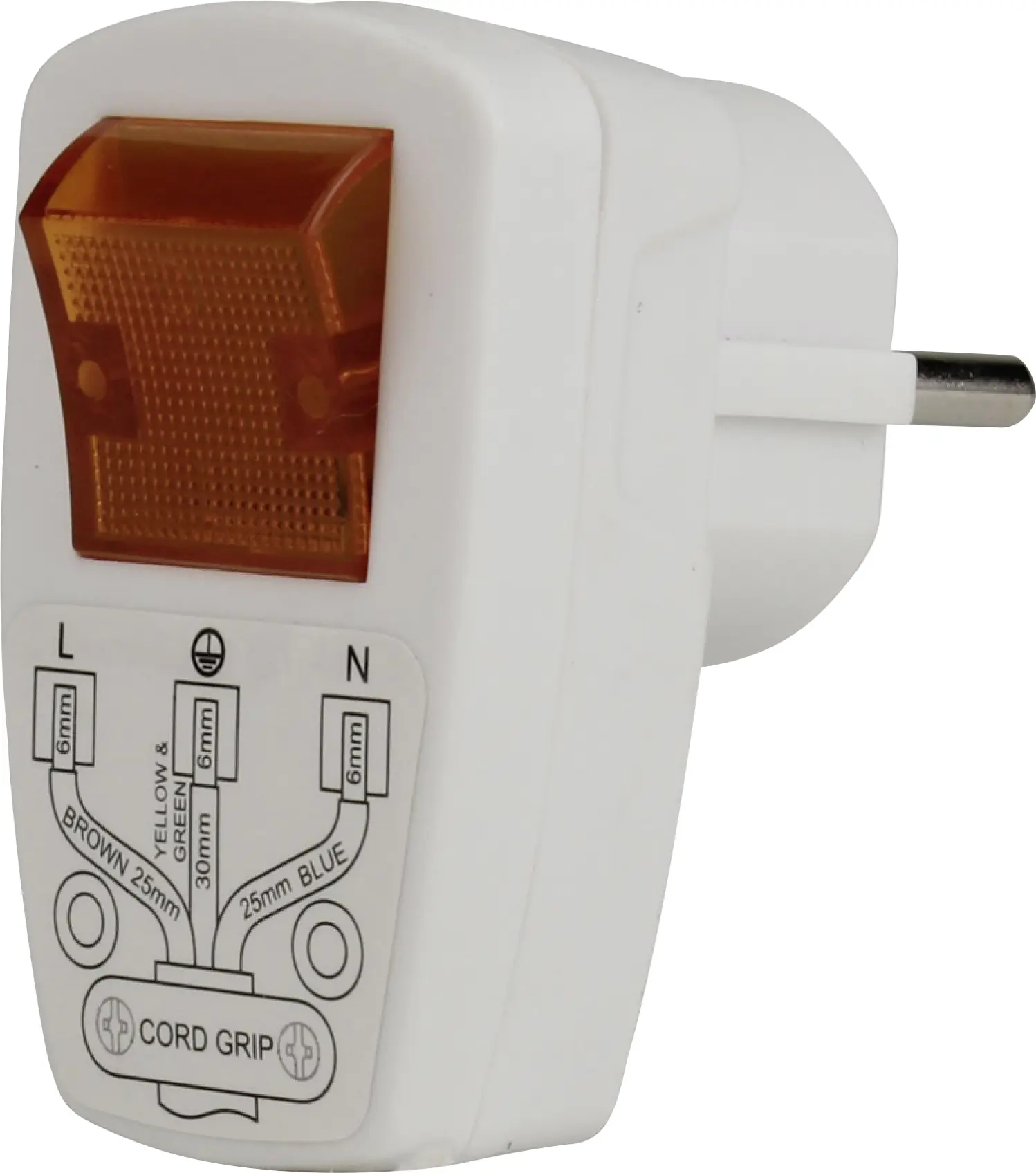 Schutzkontakt-Stecker Schalter Ein-Ausschalter, beleuchtet weiß