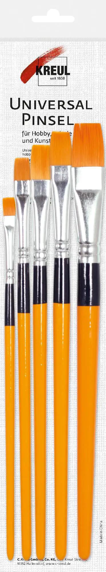 Kreul Hobby Line Universalpinsel Synthetics flach, 5er Set Kreul Hobby Line Universalpinsel Synthetics flach, 5er Set
