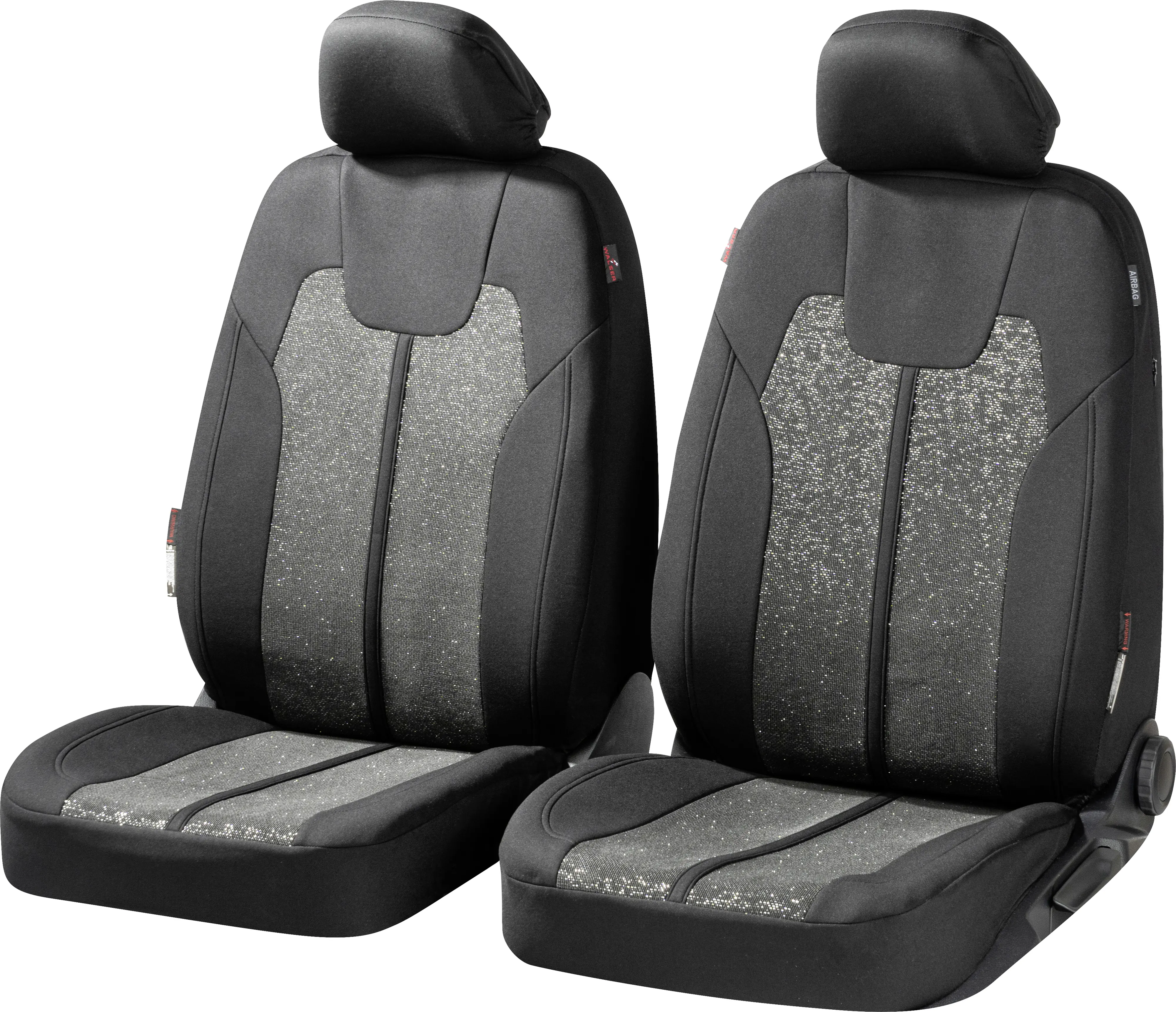 Walser Autositzbezug Corso Vordersitze Collection Basic silber-schwarz