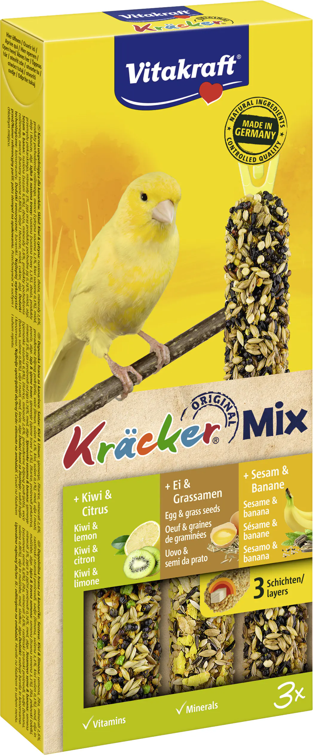 Vitakraft Kräcker® Trio Ei Kiwi Banane 3 Stück / 80 g