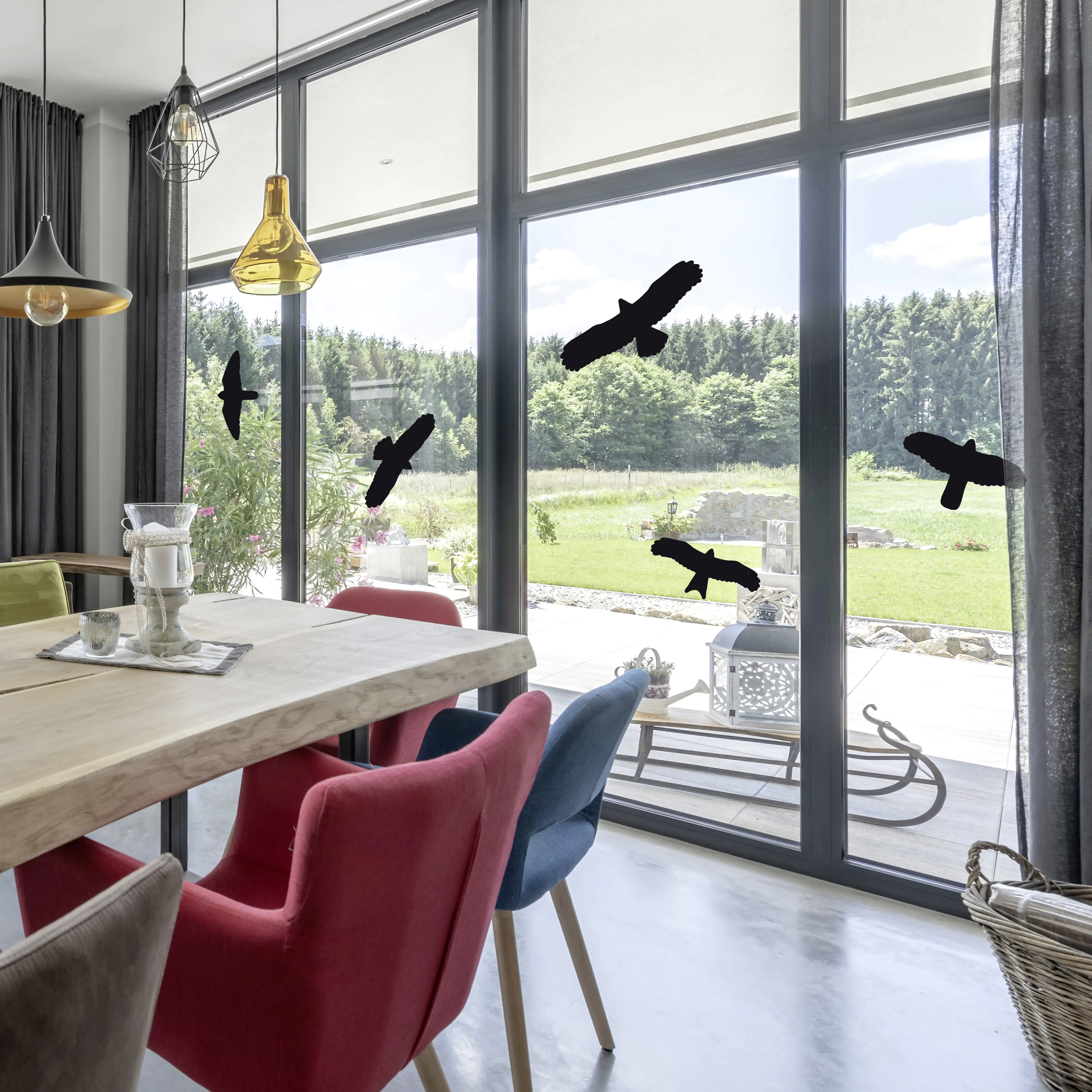 Swissinno Vogel Aufkleber für Fensterscheiben & Glasflächen 5 Stück