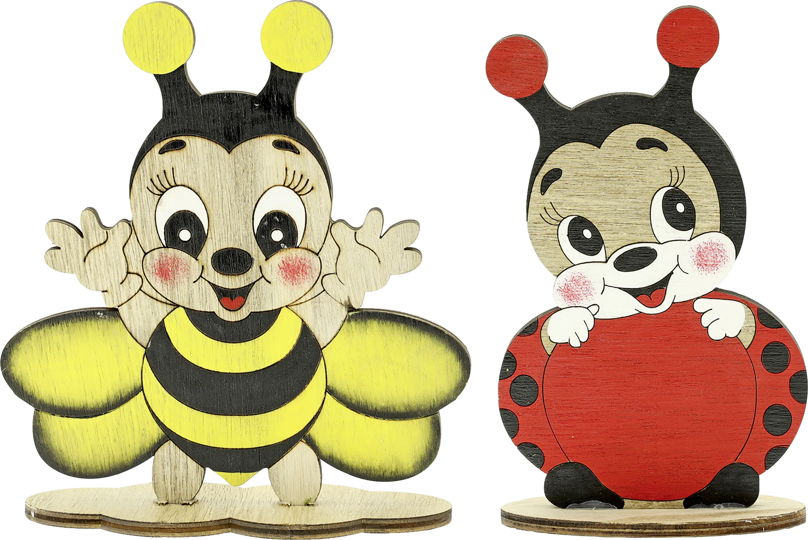 Dekoaufsteller Käfer Holz 16 cm braun schwarz bunt