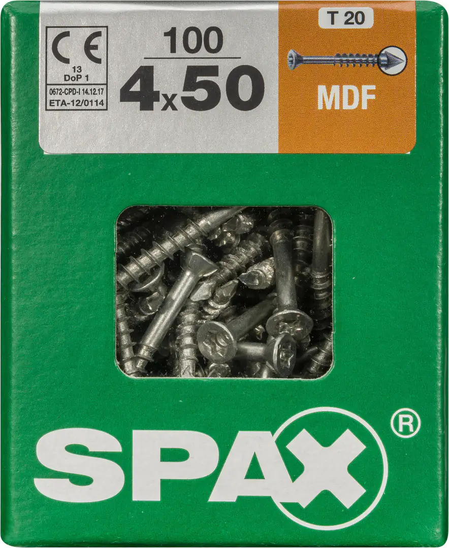 Spax Faserplattenschrauben 4.0 x 50 mm TX 15 - 100 Stk.