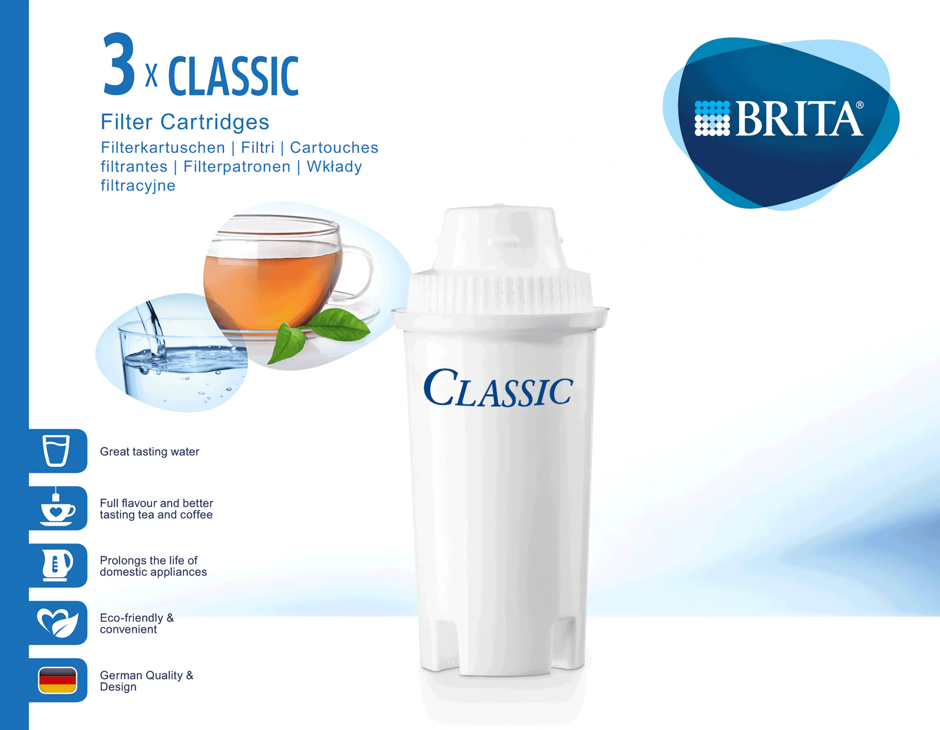 BRITA Filterkartuschen CLASSIC für BRITA CLASSIC Wasserfilter-Systeme 3er-Pack