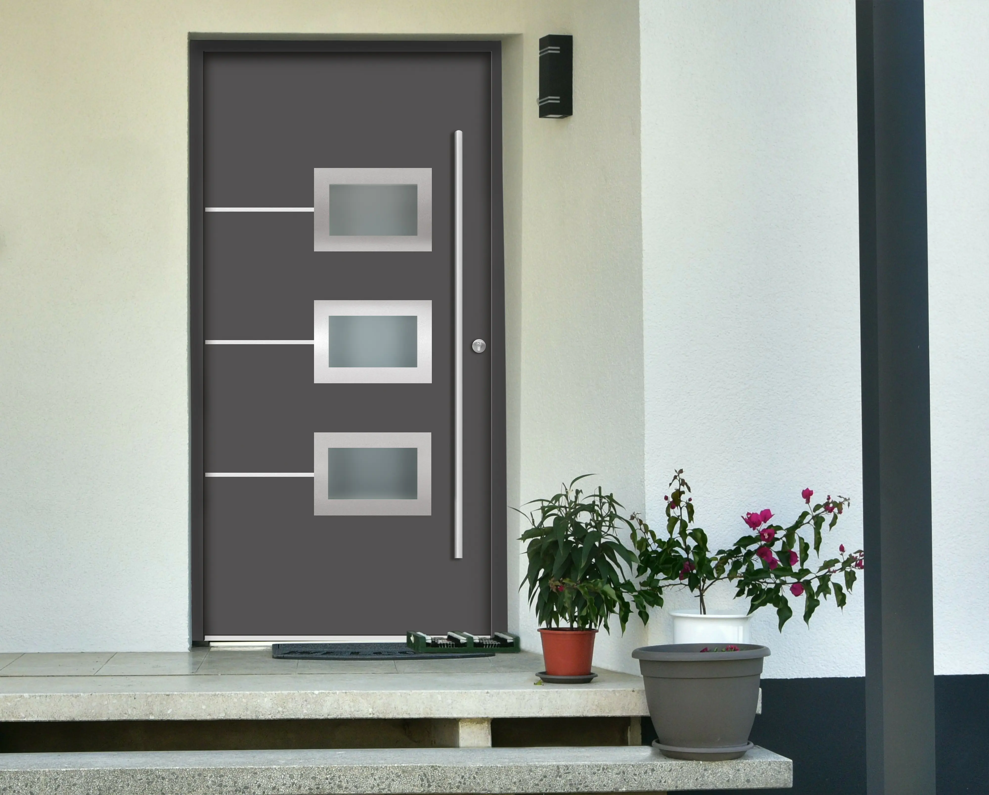 Splendoor Haustür Passivedoor Premium B03 Anthrazit DIN Rechts 110 x 210 cm