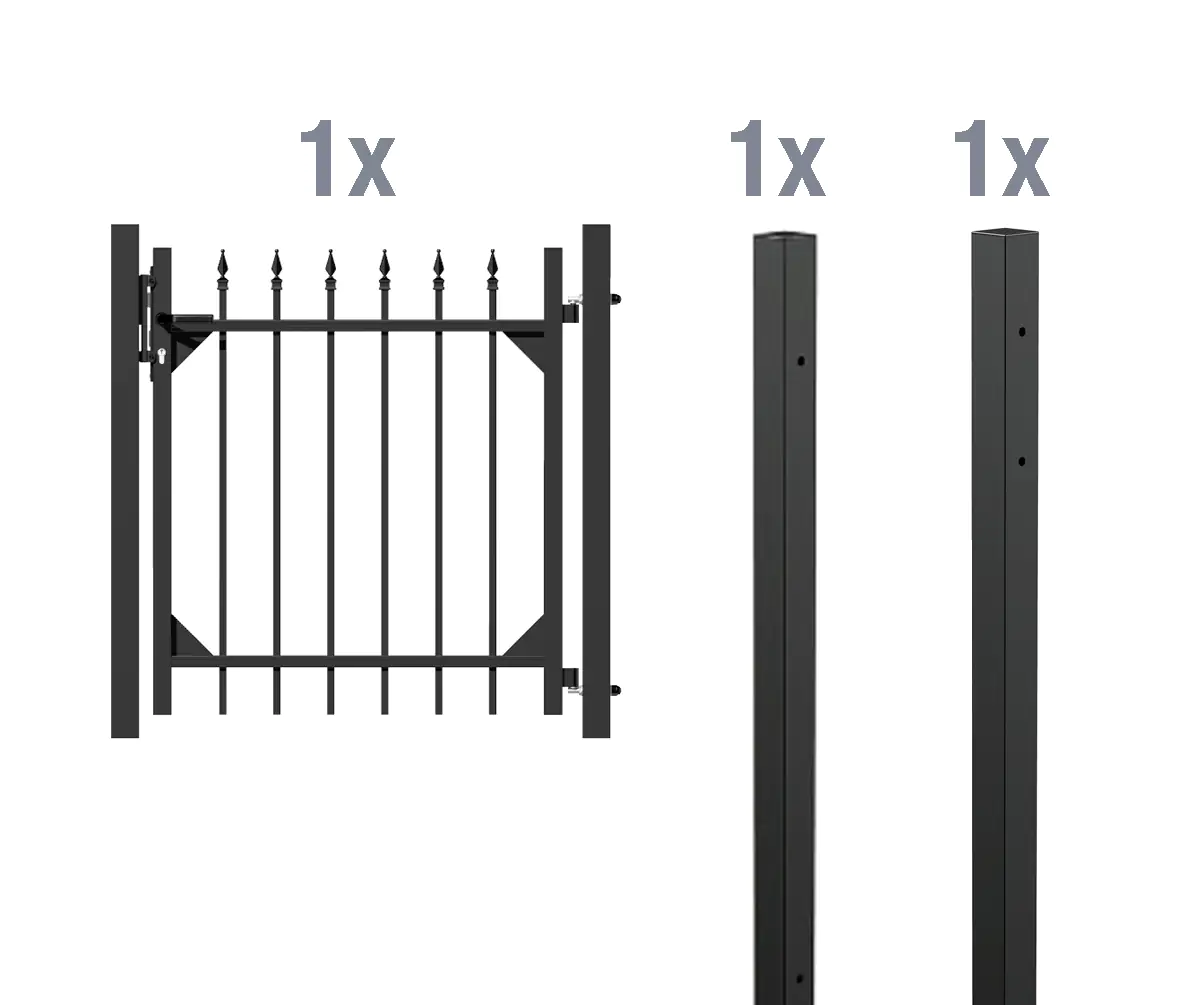 Alberts Komplettset Tor Chaussee 100 x 96,5 cm matt schwarz Alberts Komplettset Tor Chaussee 100 x 96,5 cm matt schwarz
