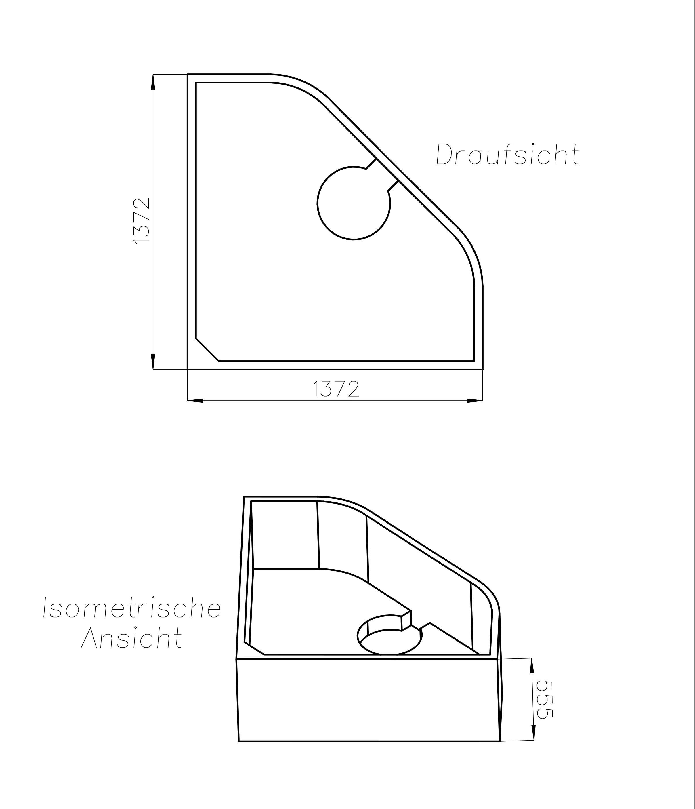 Ottofond Wannenträger Lorca 1372 x 1372 mm