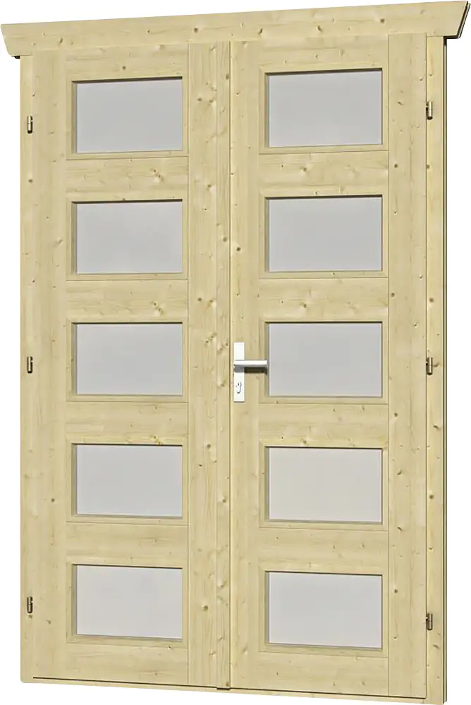 SKAN HOLZ Doppeltür  BxH 123,4 x 193 cm, mit Milchglas für 28 mm Häuser