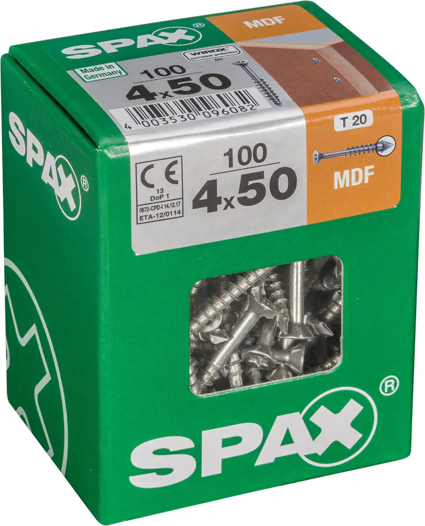 Spax Faserplattenschrauben 4.0 x 50 mm TX 15 - 100 Stk.