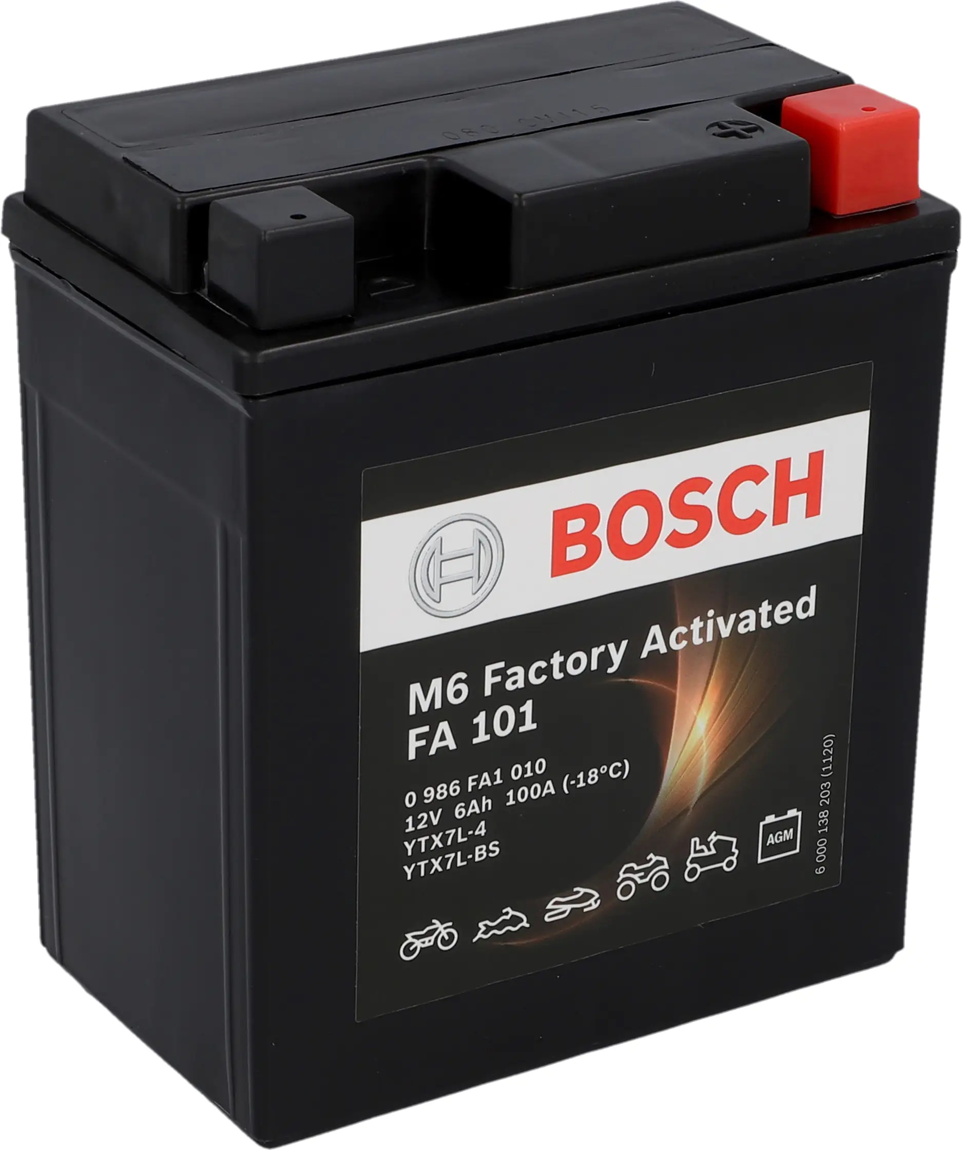 Bosch AGM-Motorradbatterie M6 FA101 6Ah 100A