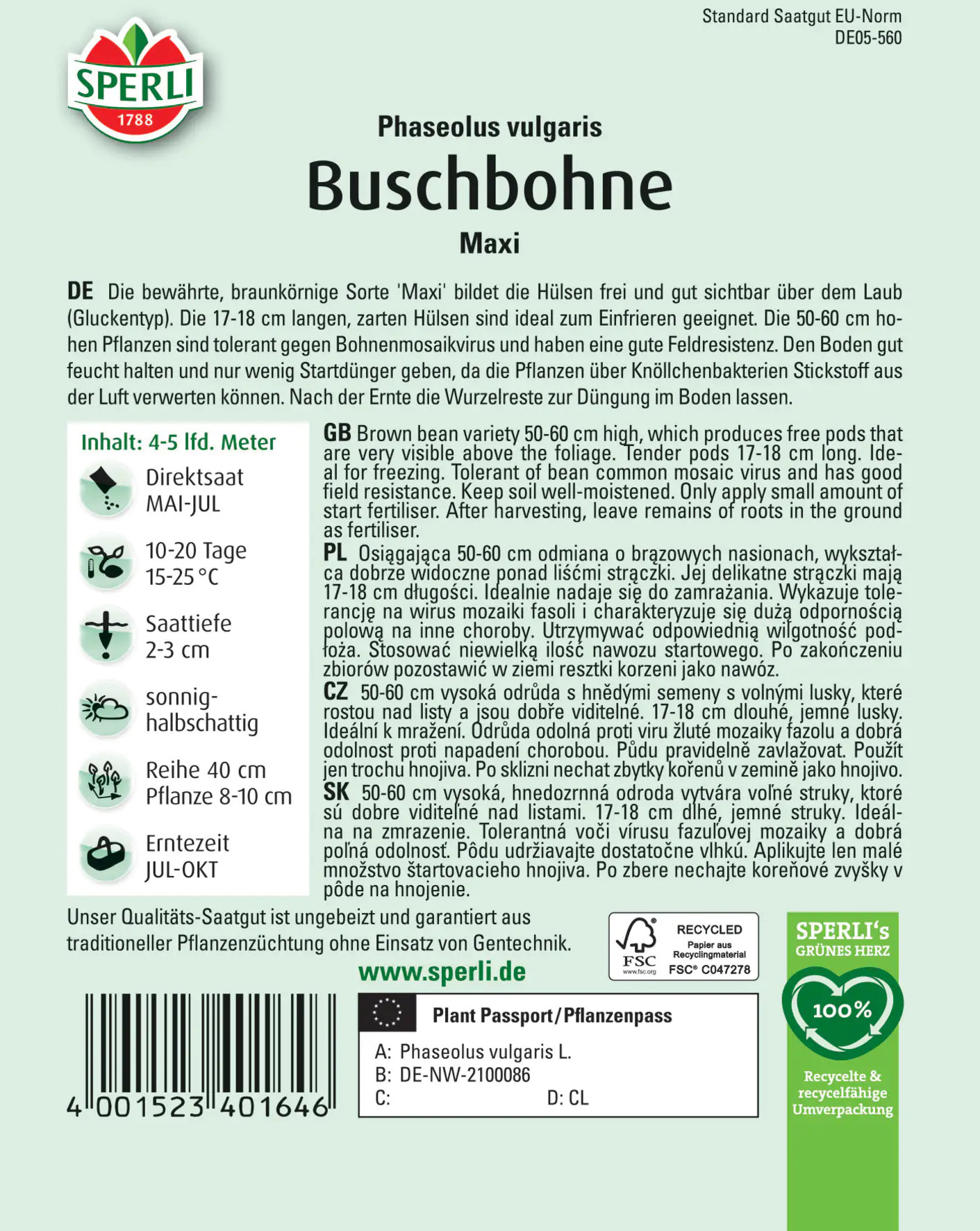 Sperli Buschbohne Maxi Sperli Buschbohne Maxi