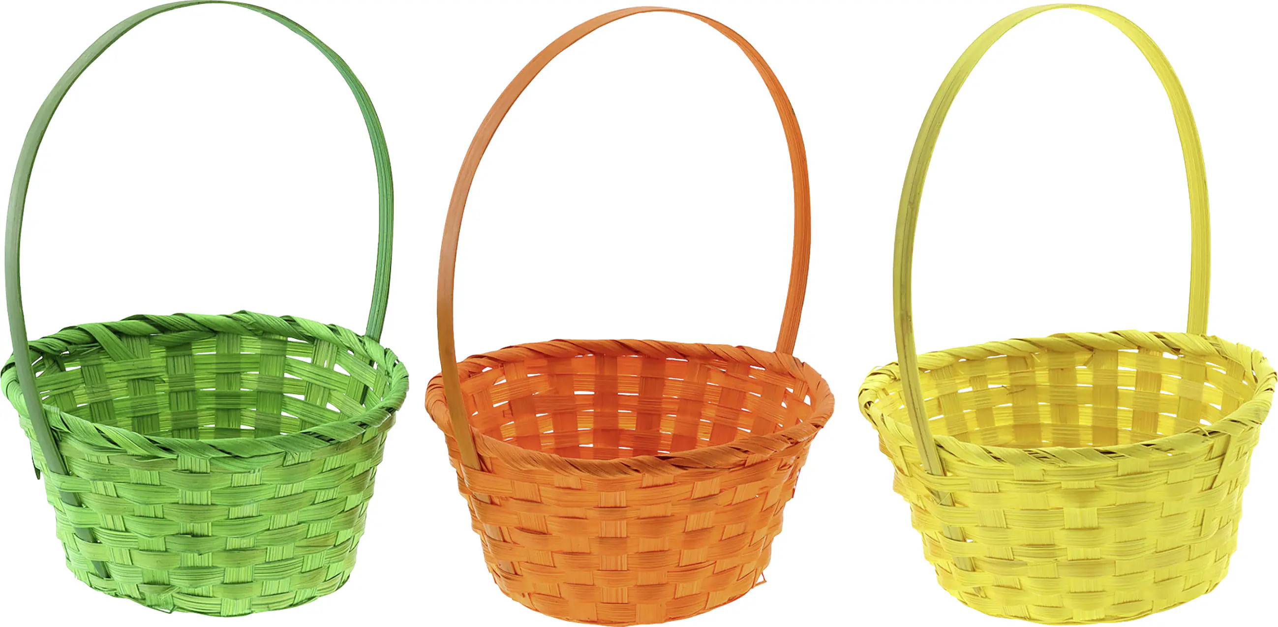 Osterkörbchen Bambus mit Henkel Ø 18 cm bunt  Osterkörbchen Bambus mit Henkel Ø 18 cm bunt