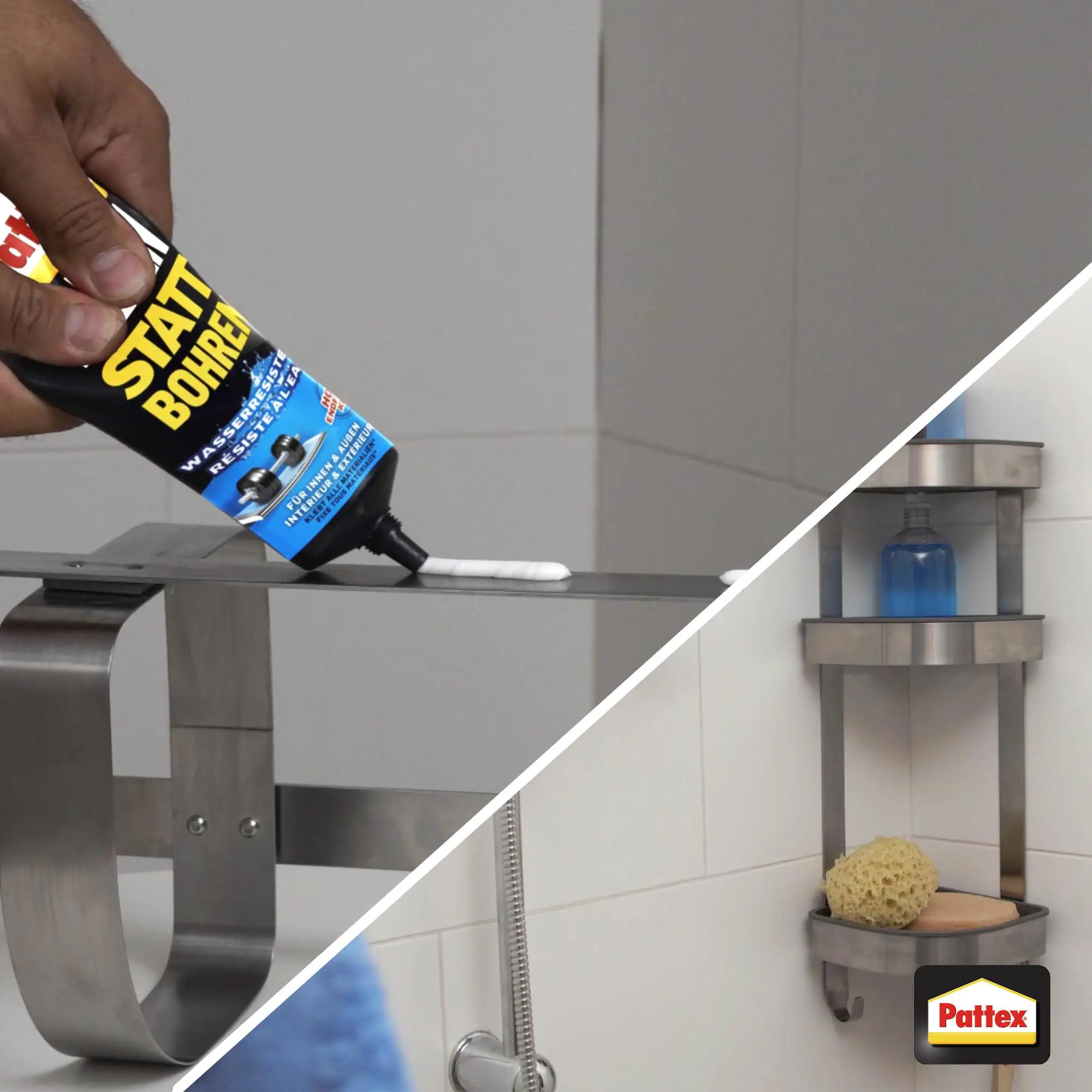 Pattex Montagekleber Kleben statt Bohren Wasserresistent 340 g Tube, weiß