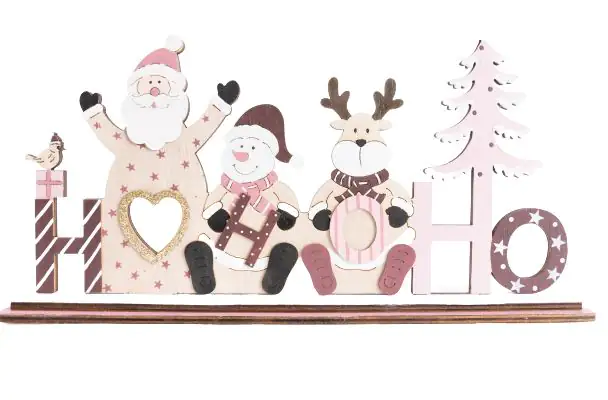 TrendLine Weihnachtsaufsteller Holz HoHoHo 33 x 18 cm beige-rosa TrendLine Weihnachtsaufsteller Holz HoHoHo 33 x 18 cm beige-rosa