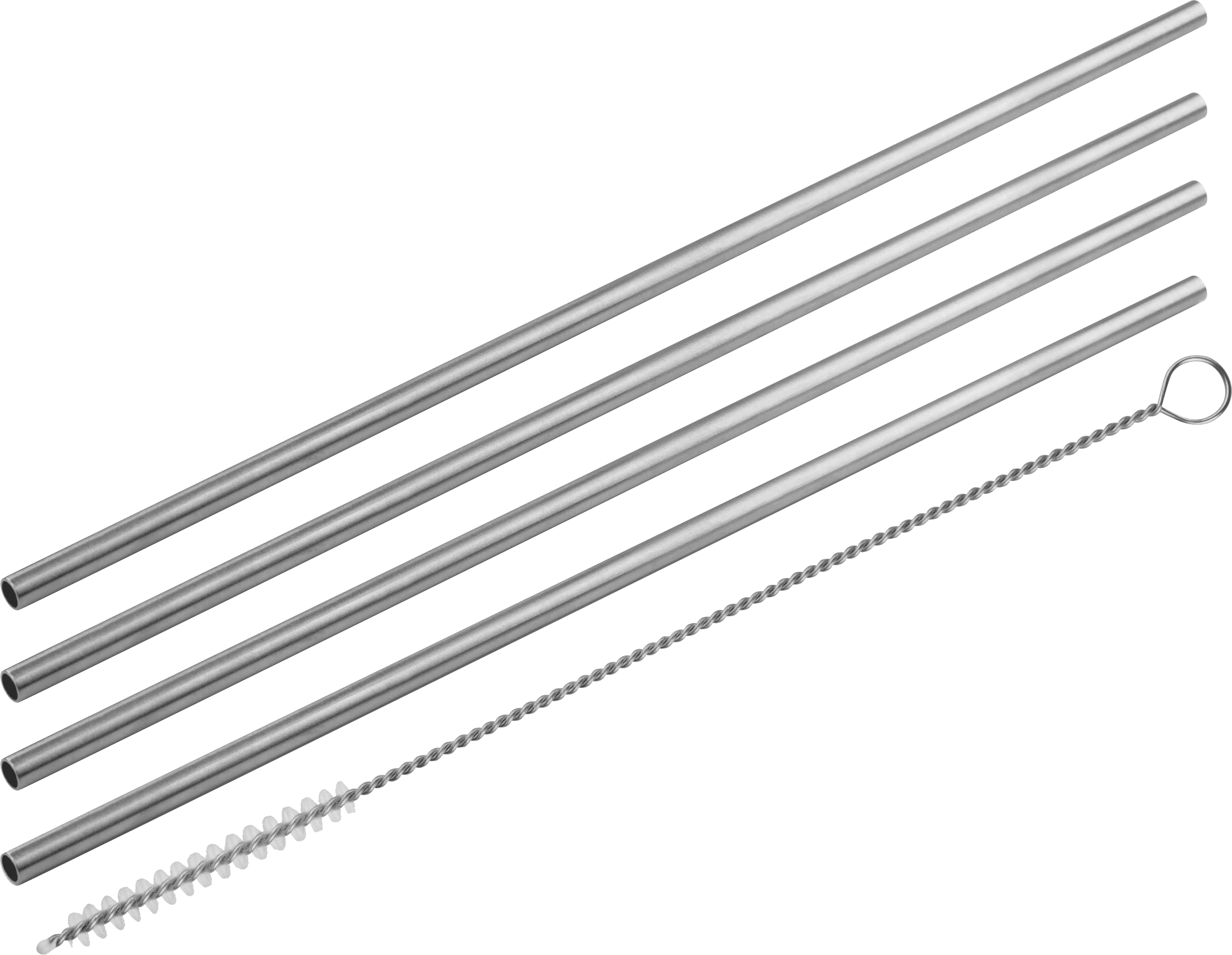 Fackelmann Trinkhalme mit Bürste Eco Edelstahl 5-teilig