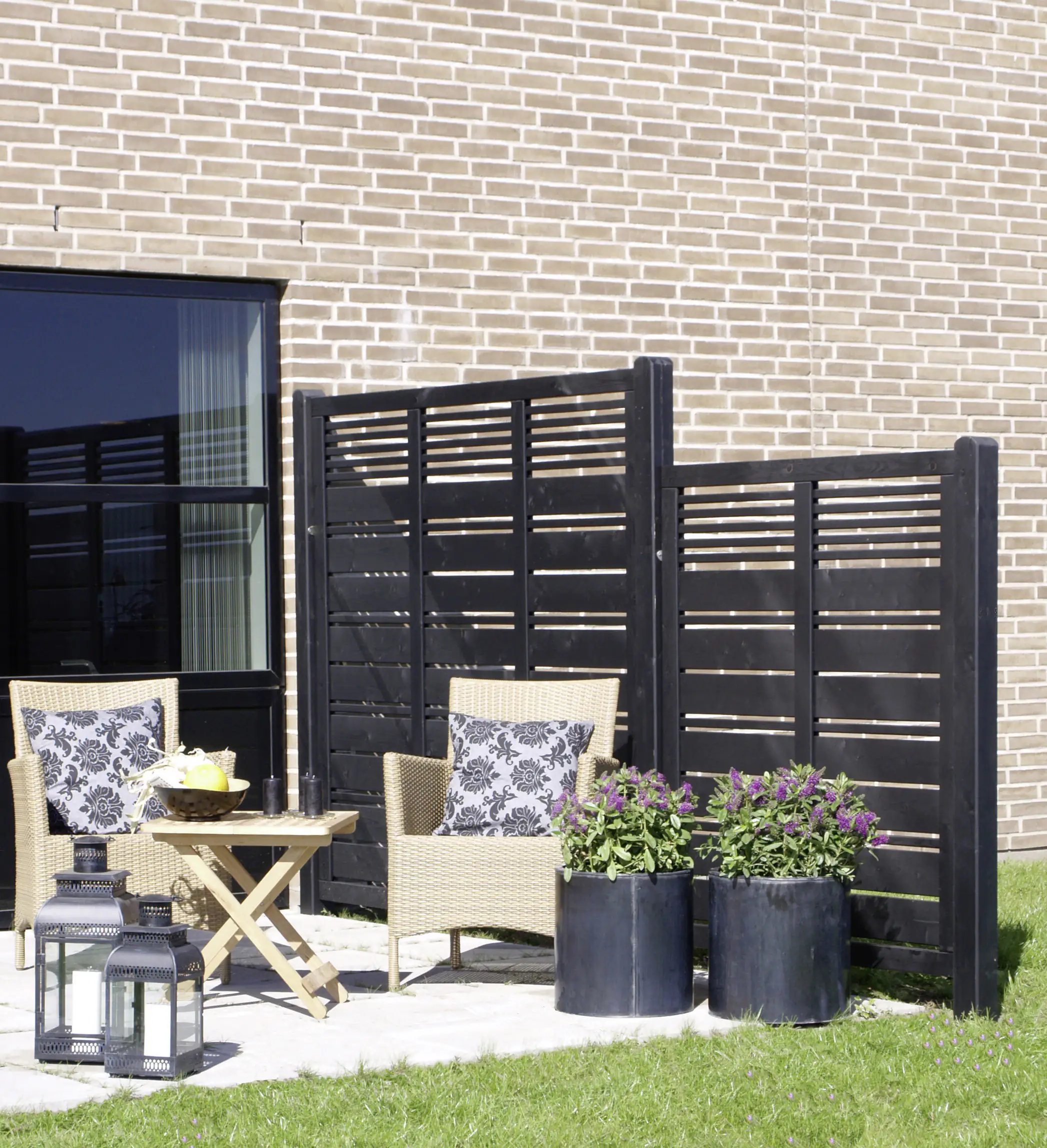 5703393713773 Plus Sichtschutzelement Silence 176 x 170 cm schwarz