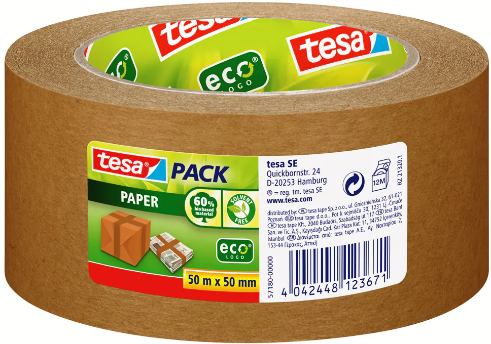 tesa Packband Paper 50 m x 50 mm, braun