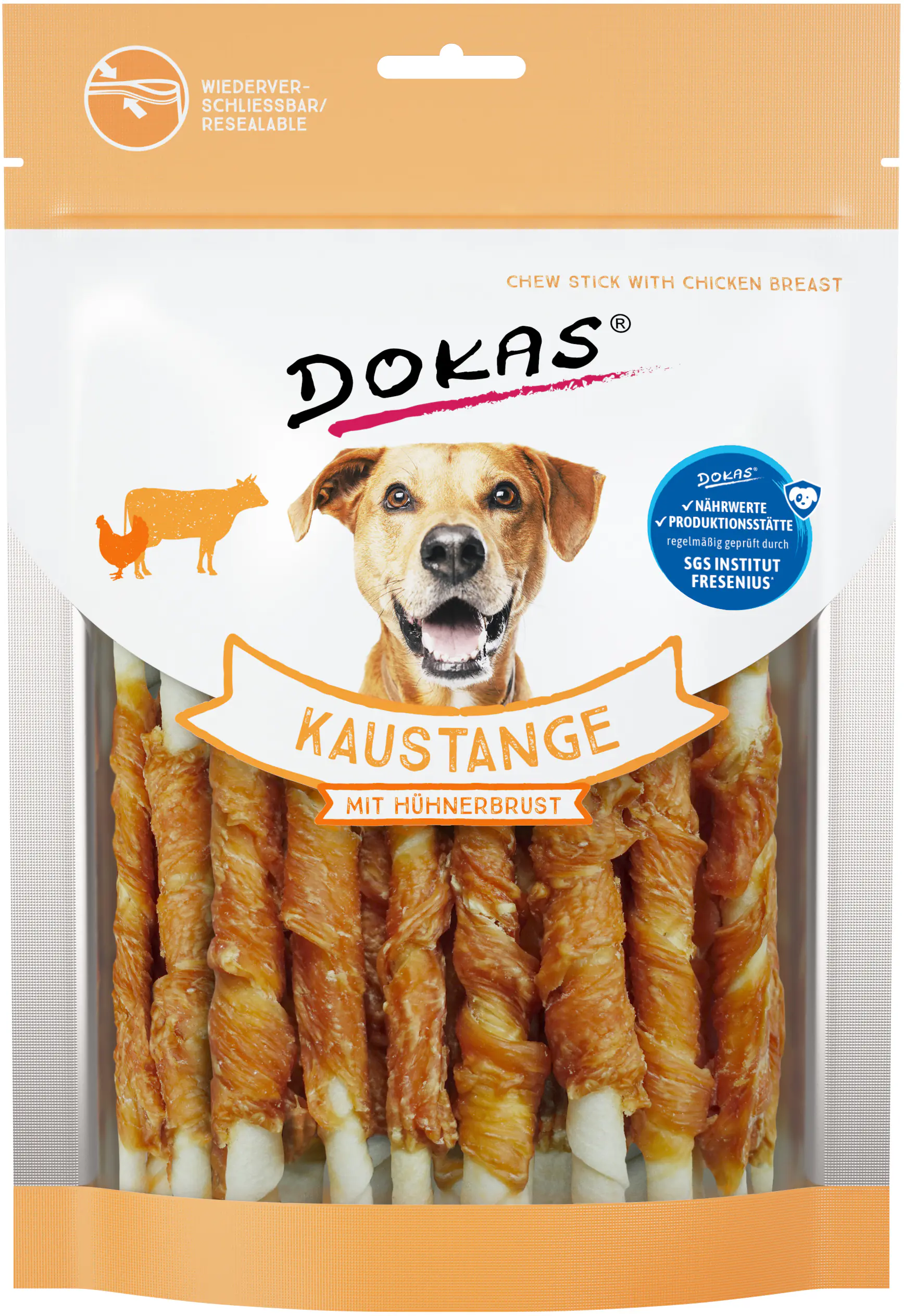 Dokas Hundesnack Kaustange mit Hühnerbrust 200 g