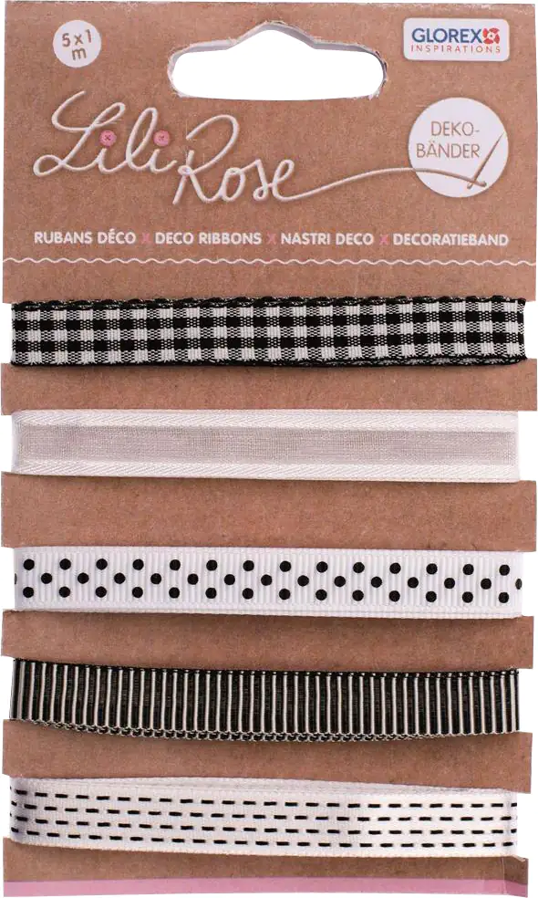 Glorex Deko Bänder schwarz/weiß