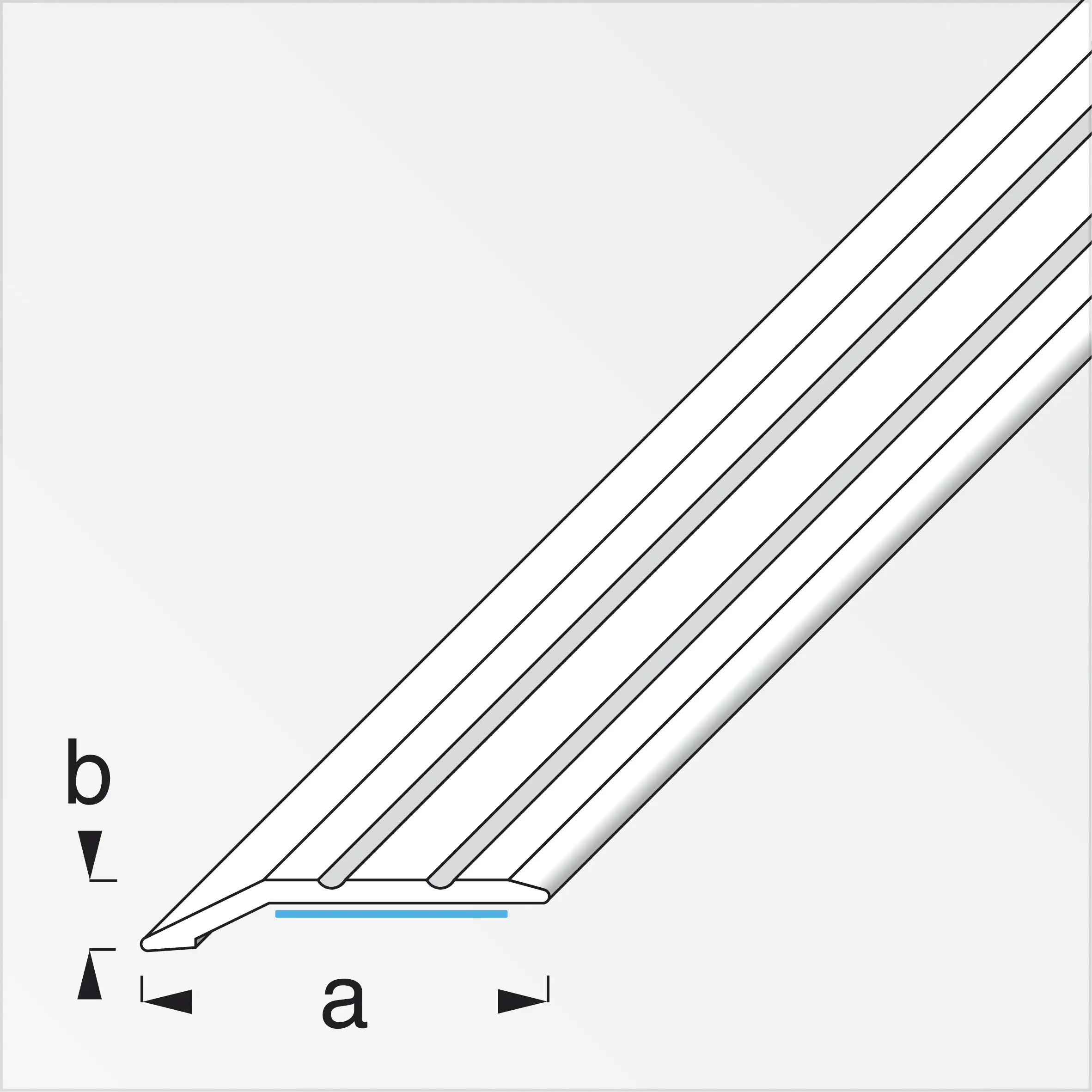 alfer Abschlussprofil 1 m, 30 x 5 mm Aluminium eloxiert titan