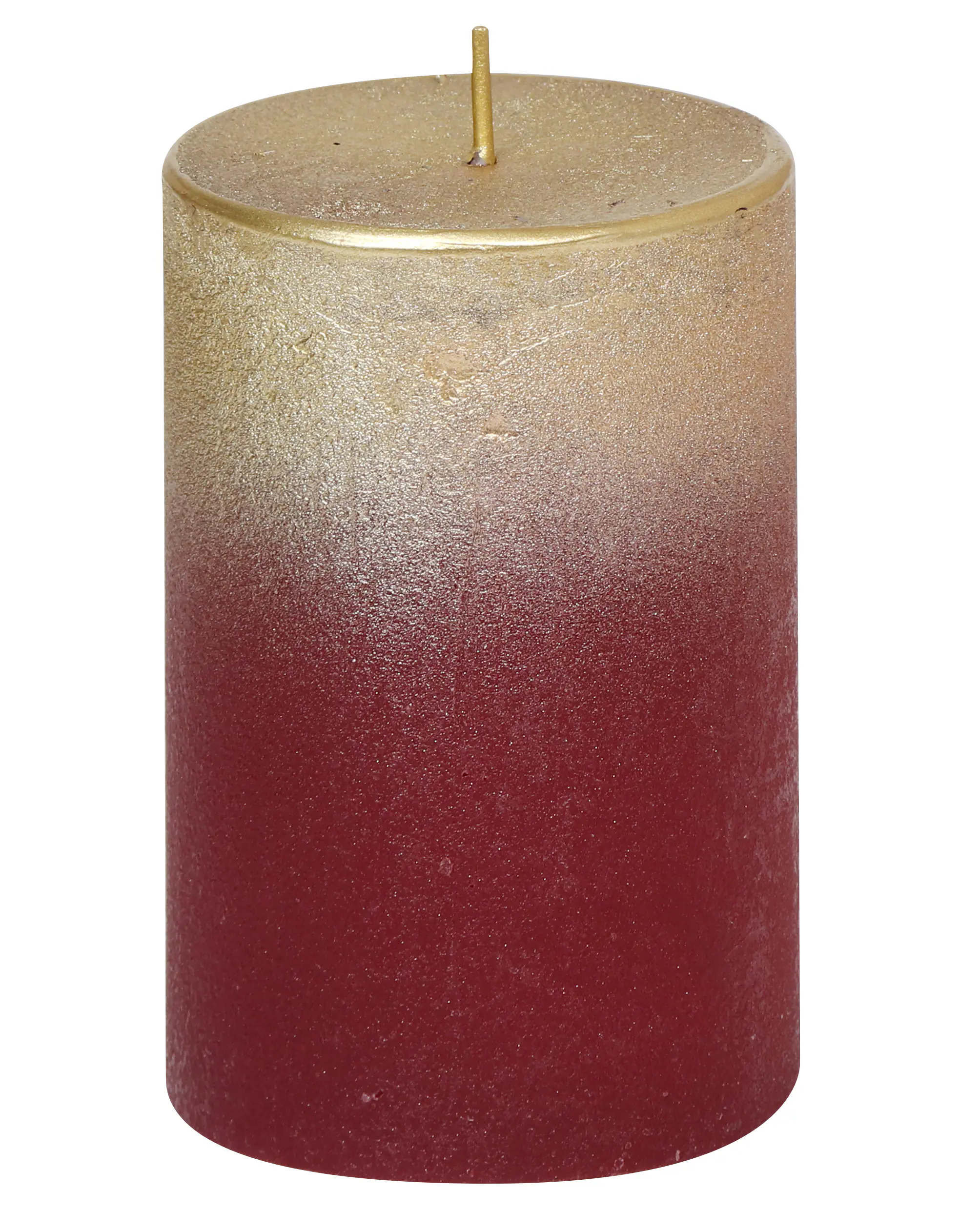 Steinhart Stumpenkerze Foggy Ø 6,8 x 10 cm altrot-gold