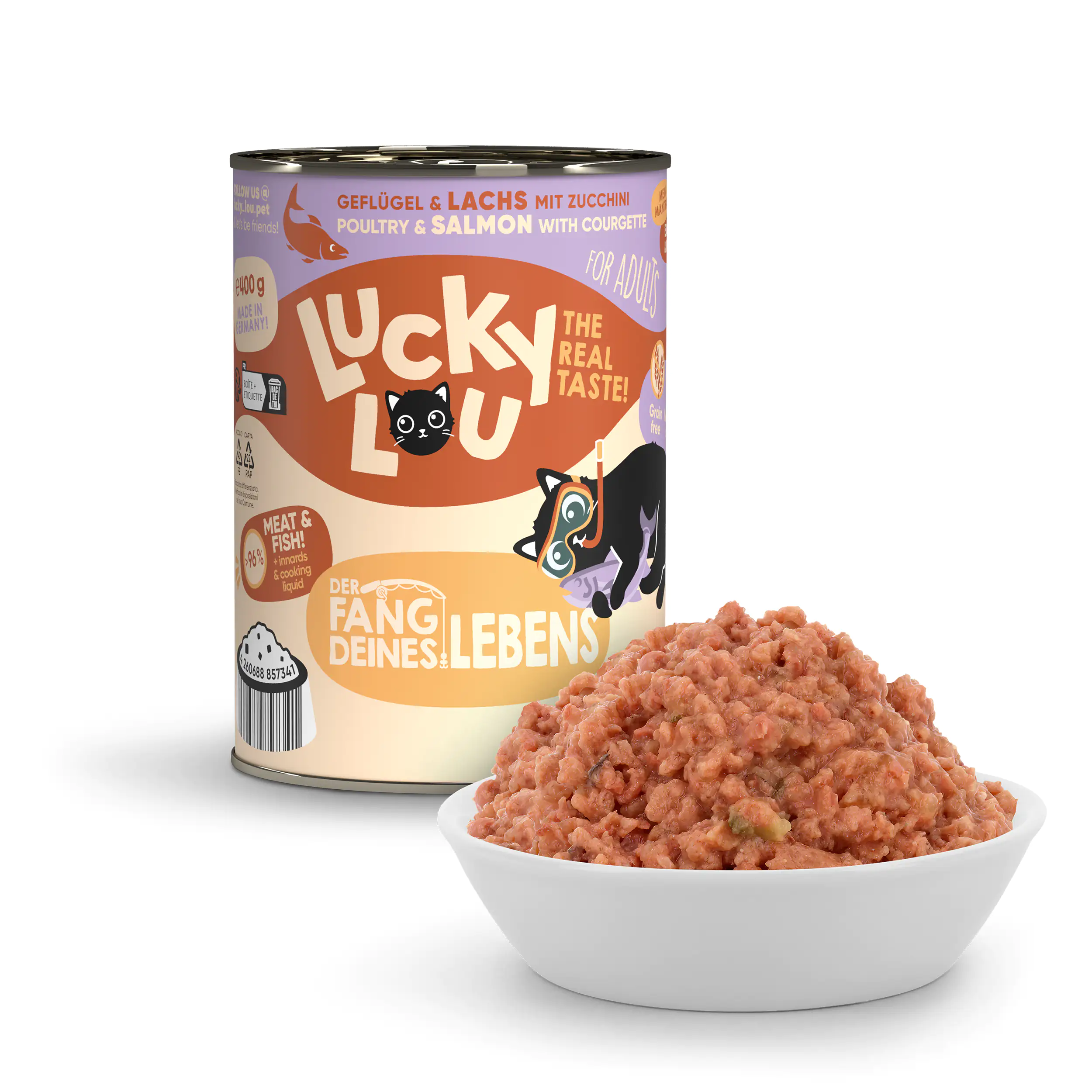 Lucky Lou Katzenfutter Geflügel und Lachs 400 g Lucky Lou Katzenfutter Geflügel und Lachs 400 g
