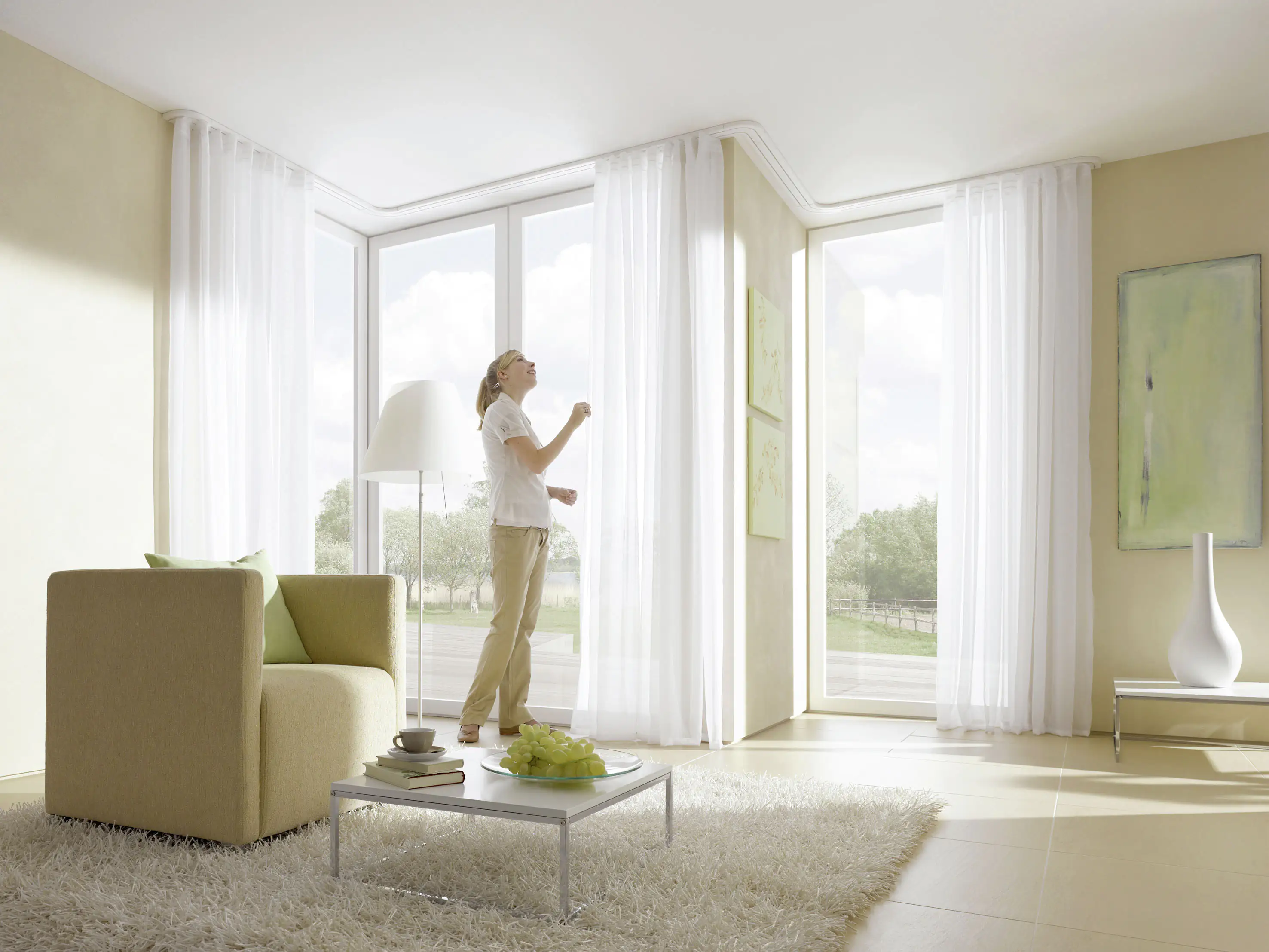 Gardinia Rundbogen für Vorhangschiene GE 2-läufig, weiß, 2 Stück