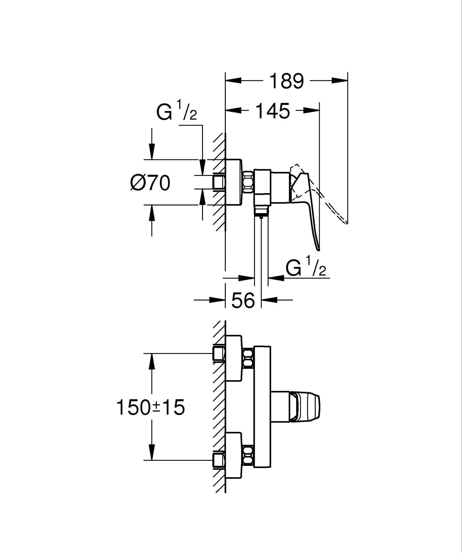 Grohe Quickfix Brausearmatur Dice verchromt