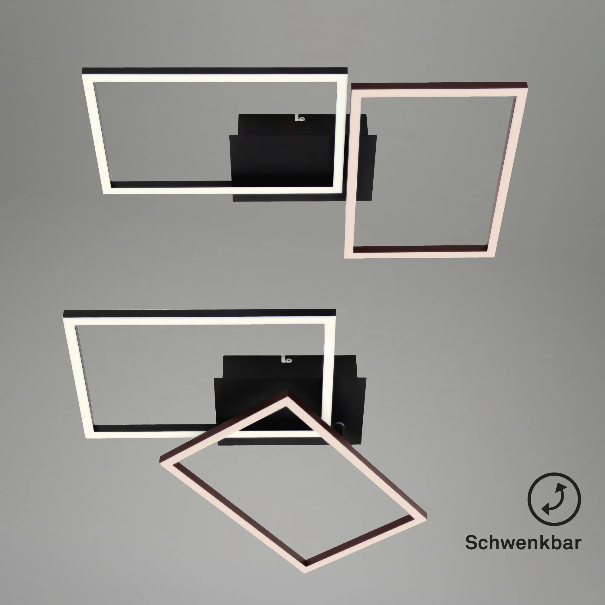 Briloner LED-Deckenleuchte Frame 50 x 39 cm schwarz dimmbar warmweiß